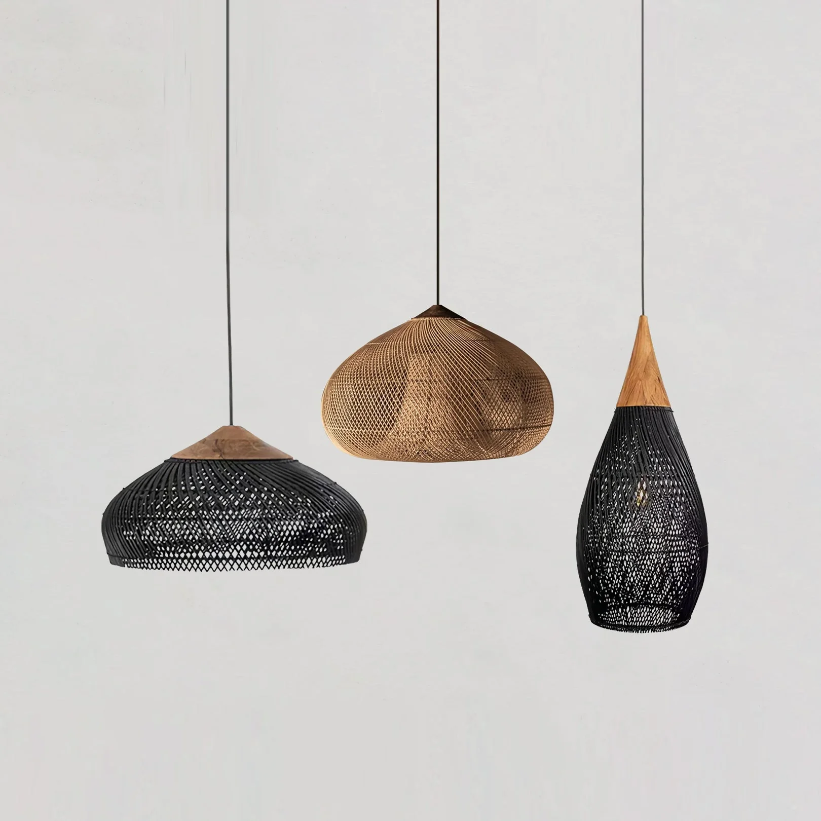 Solavn Rattan Wood Pendant Lamp - Image 28