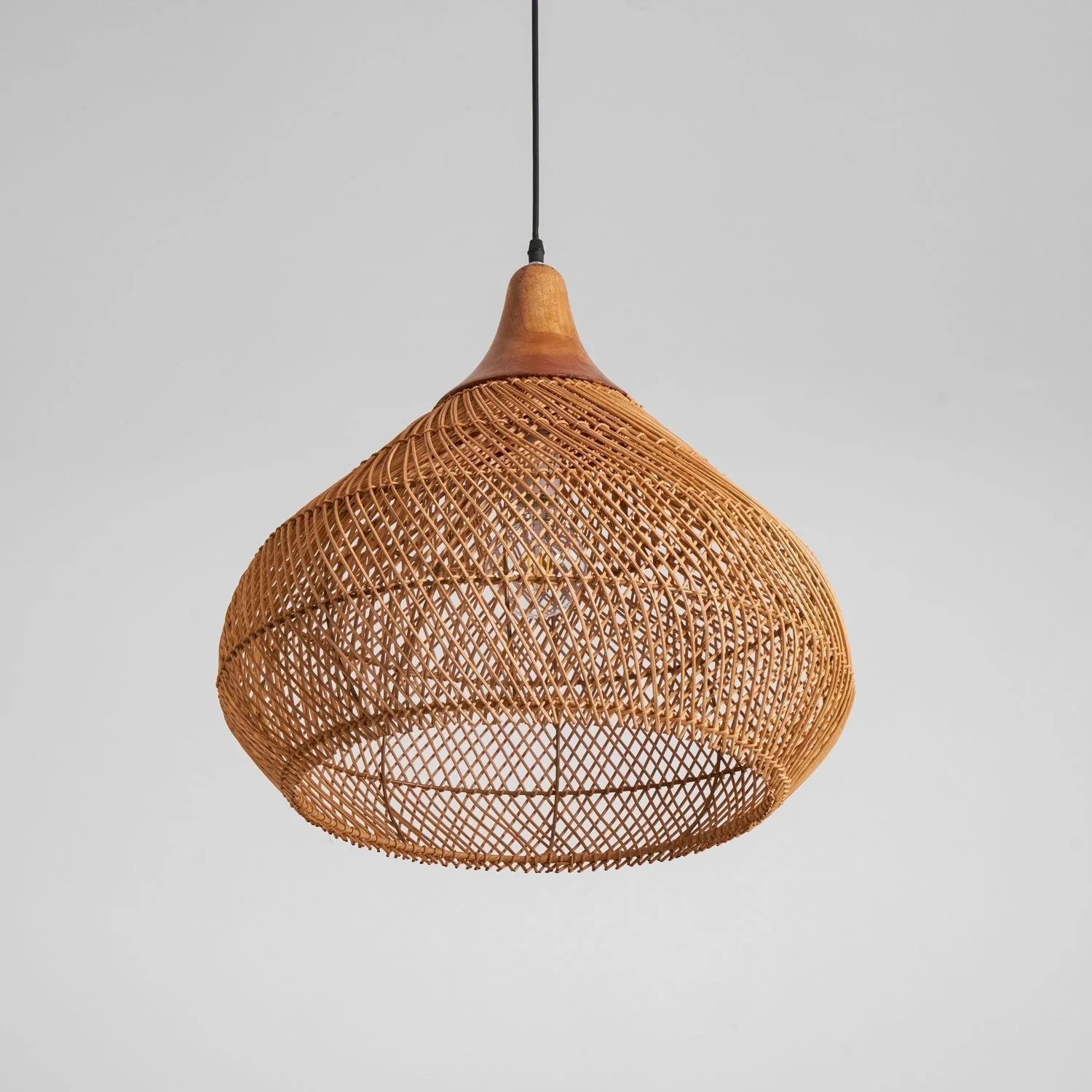 Solavn Rattan Wood Pendant Lamp - Image 3