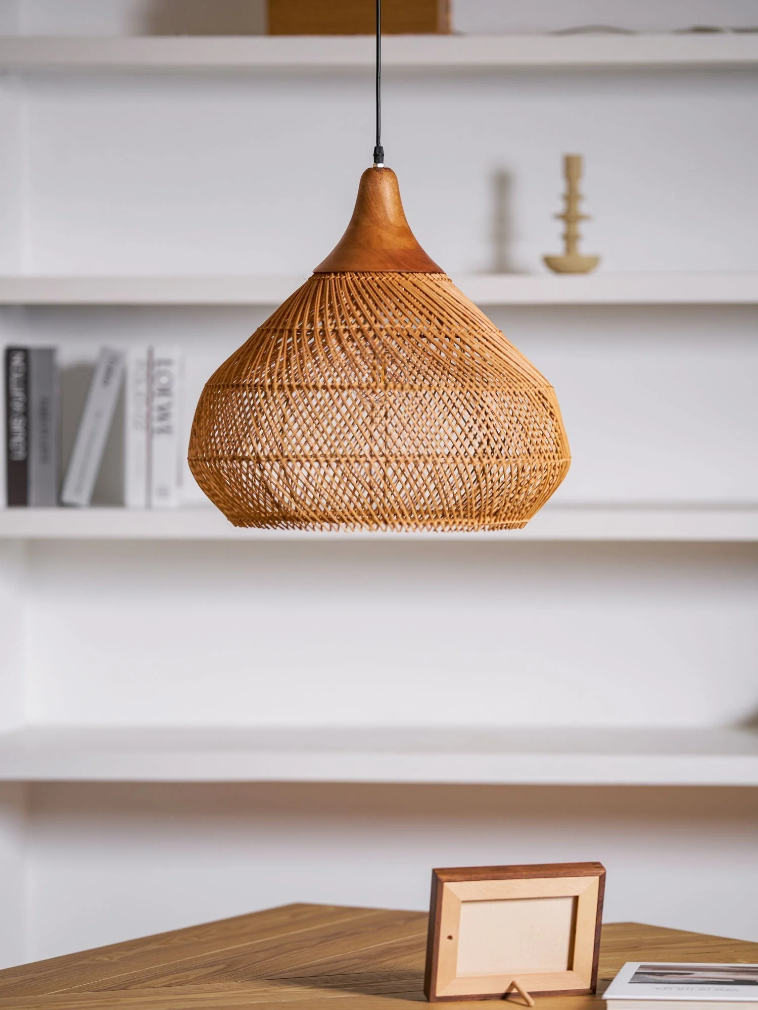 Solavn Rattan Wood Pendant Lamp - Image 35