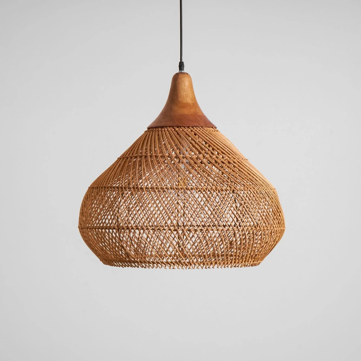 Solavn Rattan Wood Pendant Lamp - Image 5
