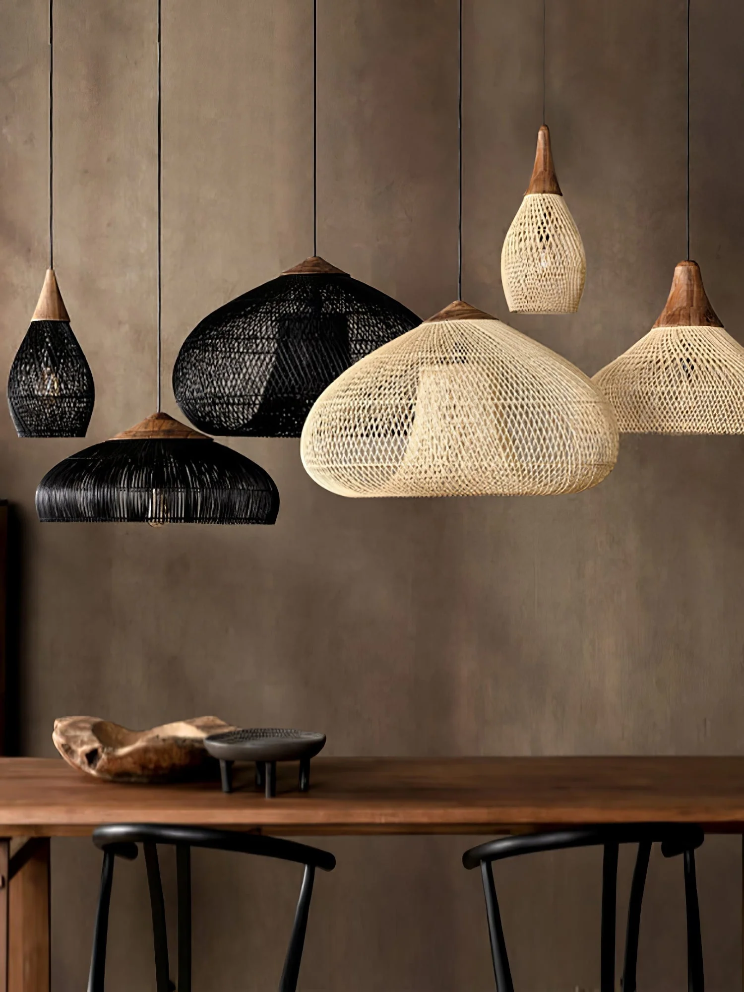 Solavn Rattan Wood Pendant Lamp - Image 55