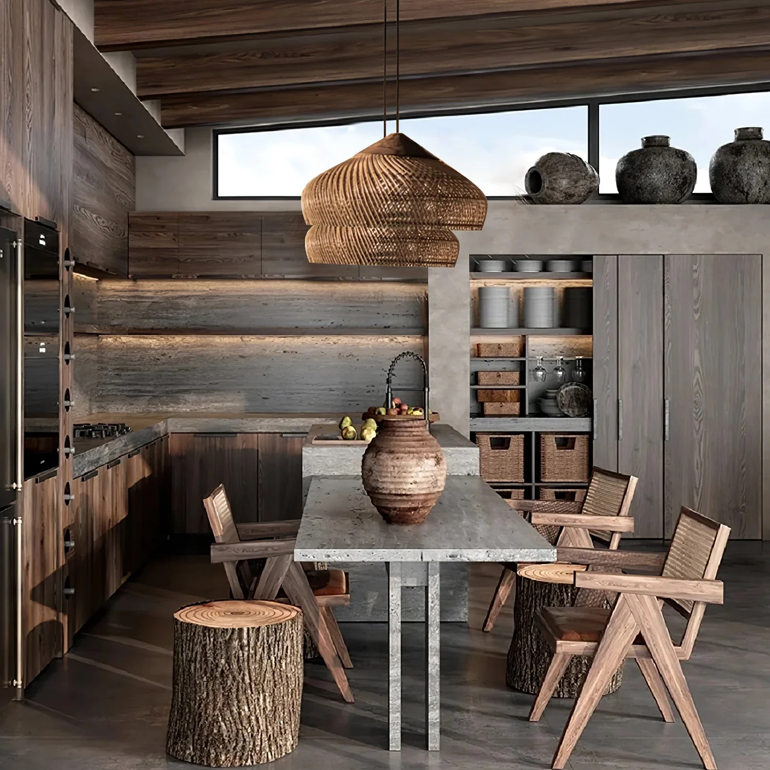 Solavn Rattan Wood Pendant Lamp - Image 58