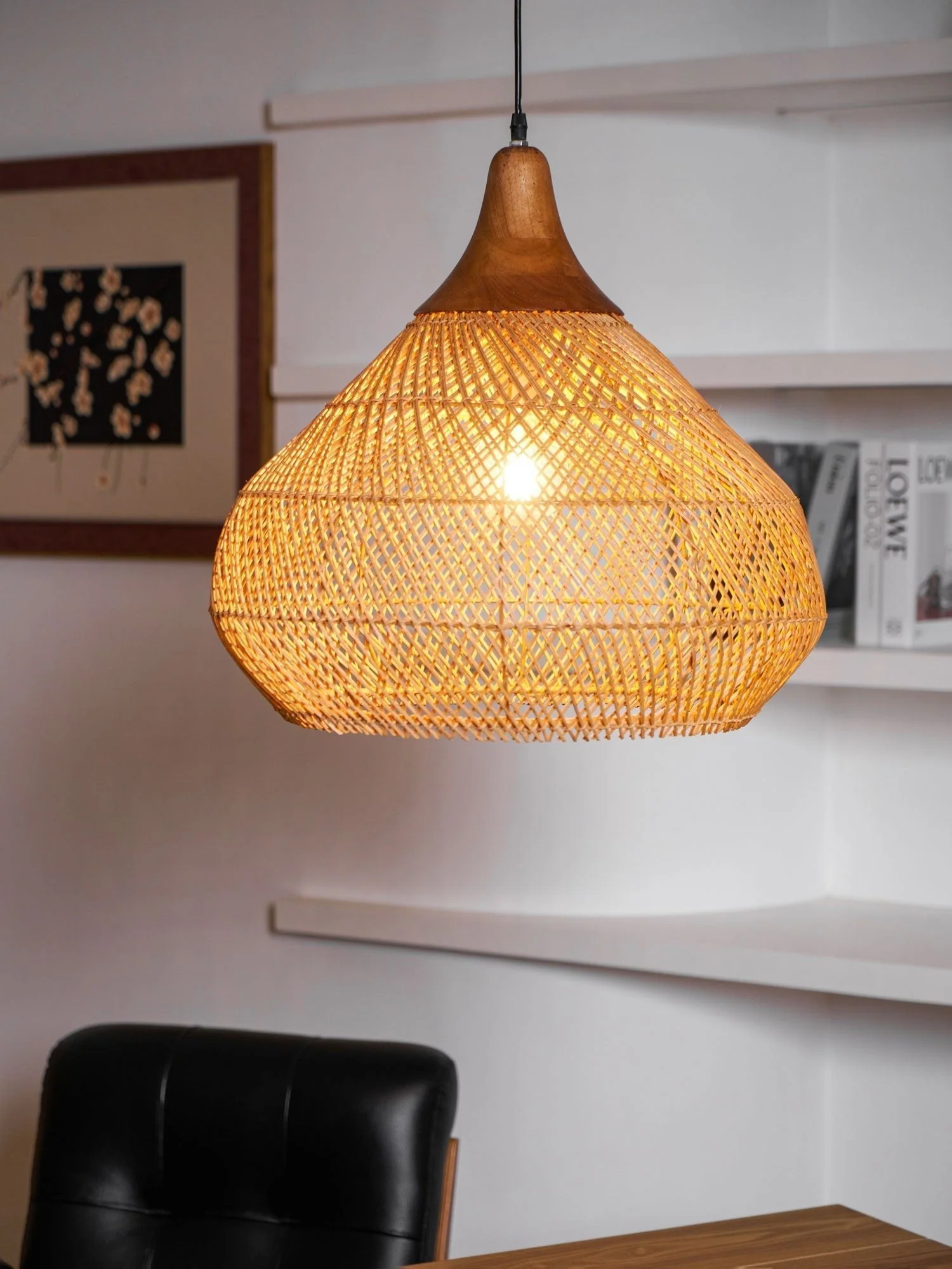 Solavn Rattan Wood Pendant Lamp - Image 6