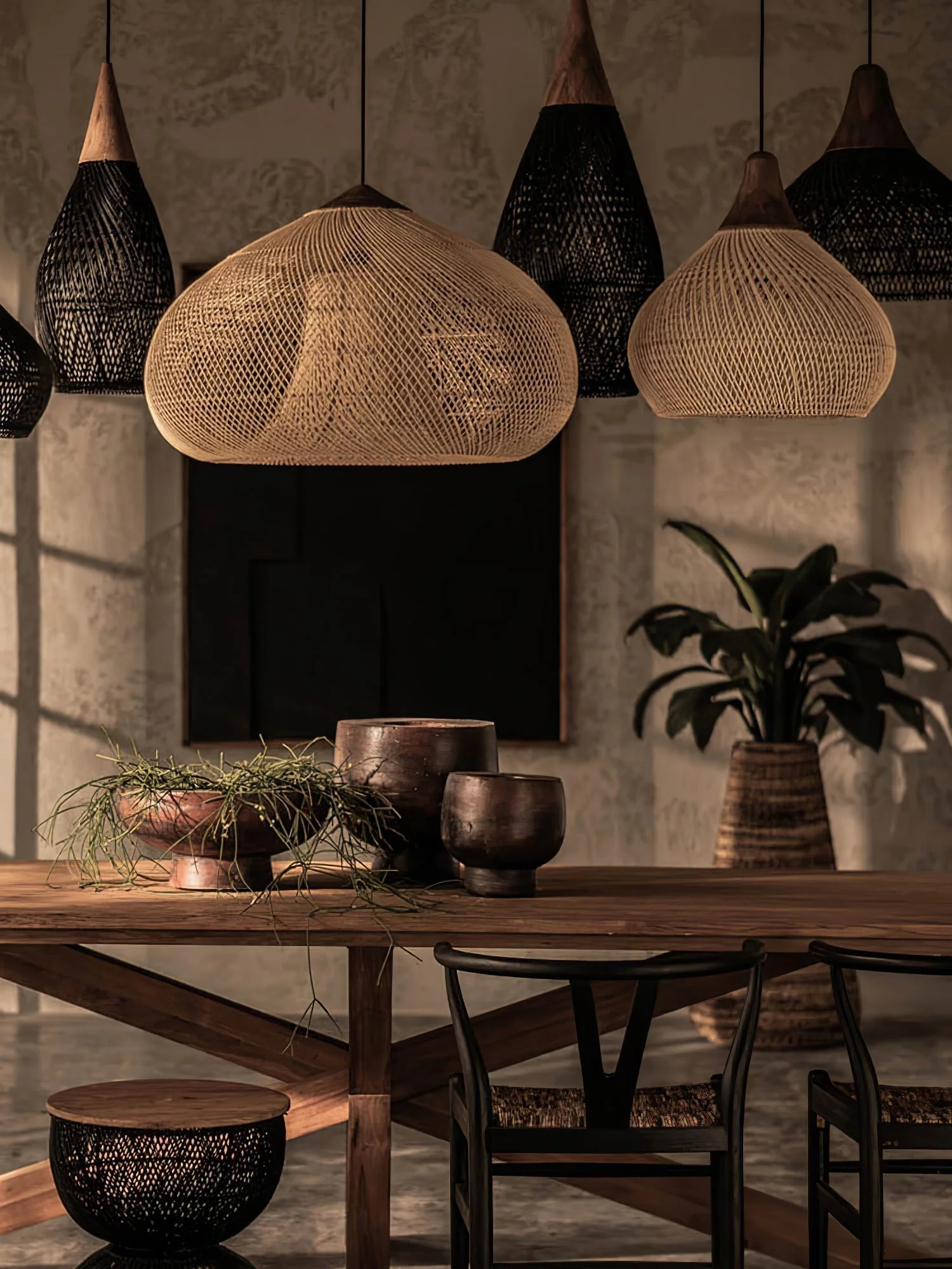 Solavn Rattan Wood Pendant Lamp - Image 60