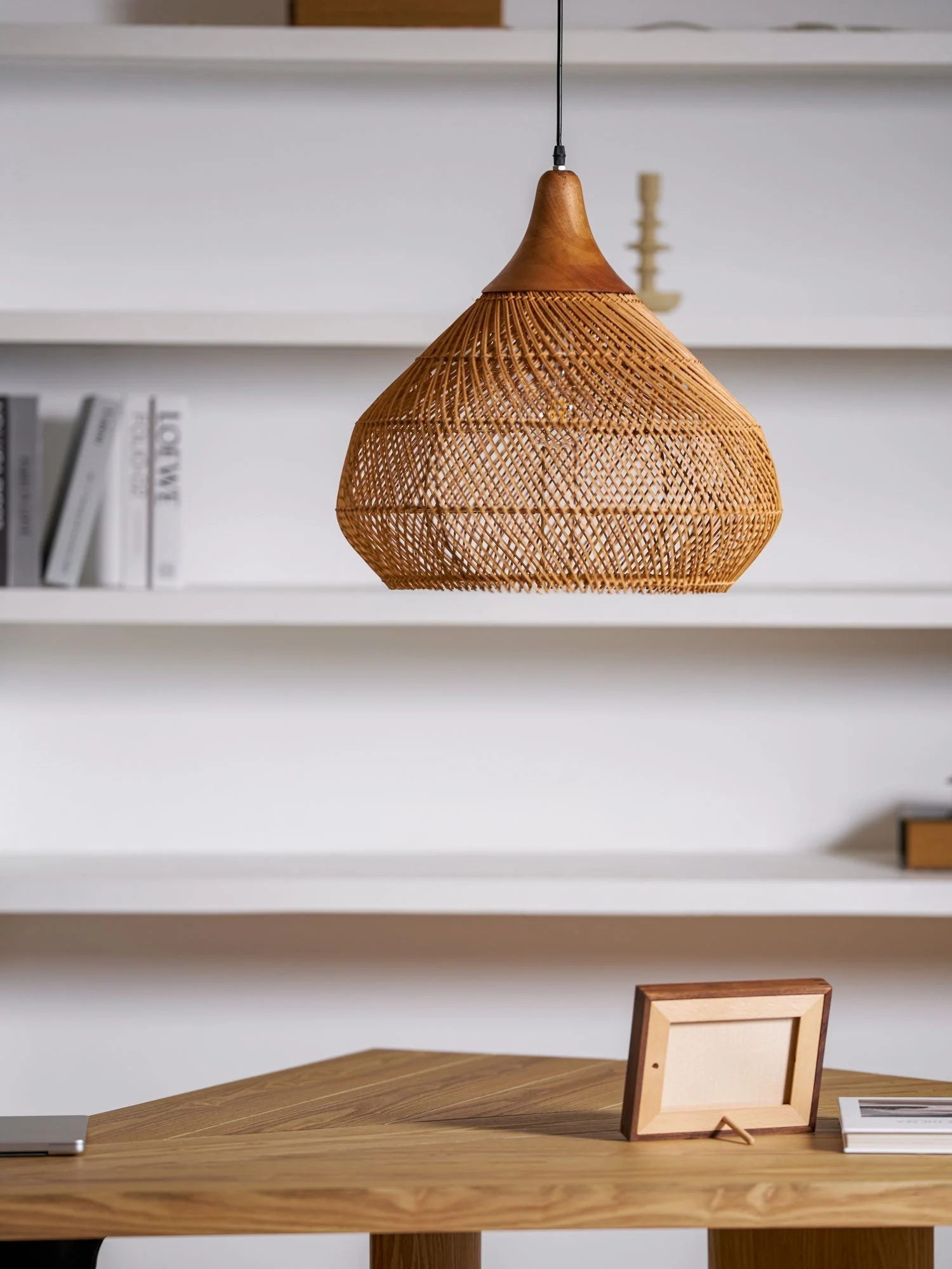 Solavn Rattan Wood Pendant Lamp - Image 7