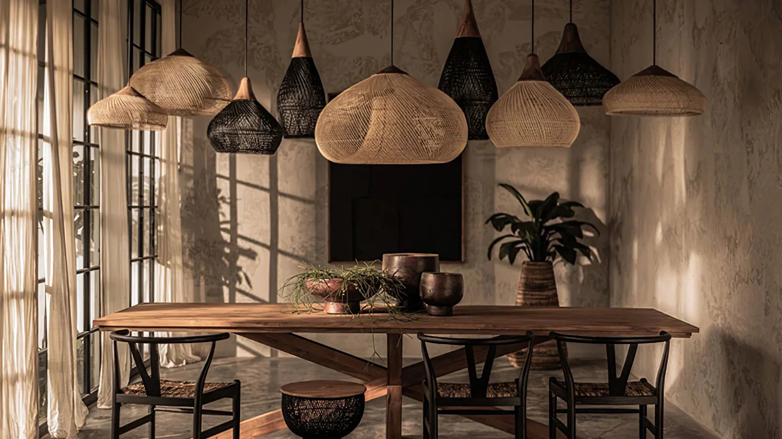 Solavn Rattan Wood Pendant Lamp - Image 72