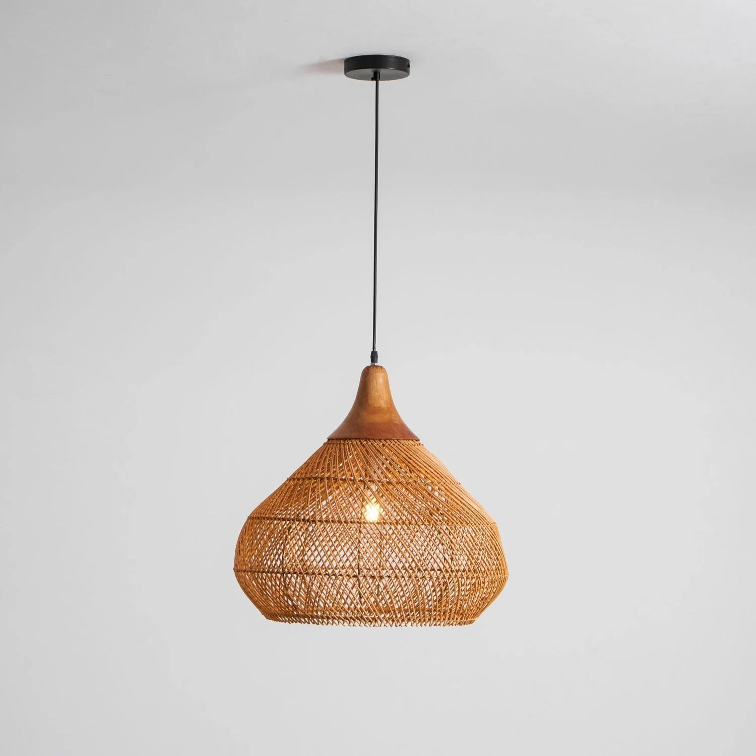 Solavn Rattan Wood Pendant Lamp - Image 8