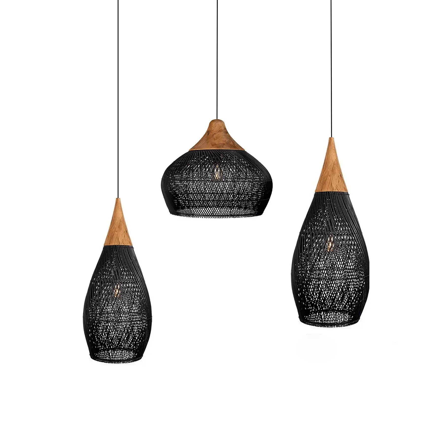 Solavn Rattan Wood Pendant Lamp - Image 9