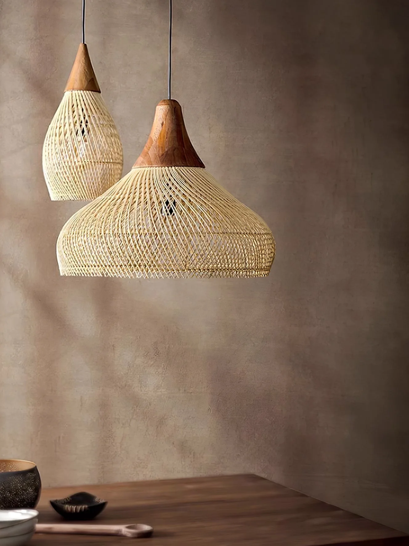 Solavn Rattan Wood Pendant Lamp - Image 90