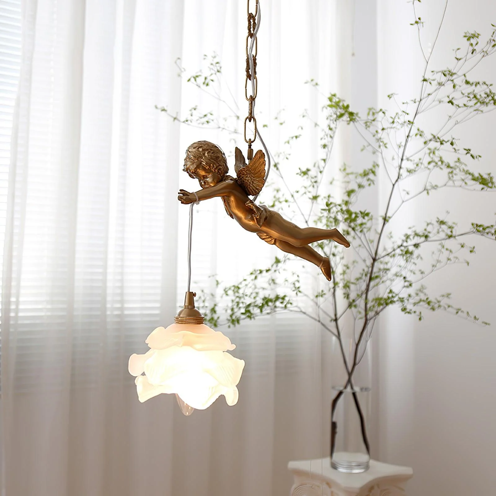 Solene Brass Light Luxury Pendant Light - Image 13