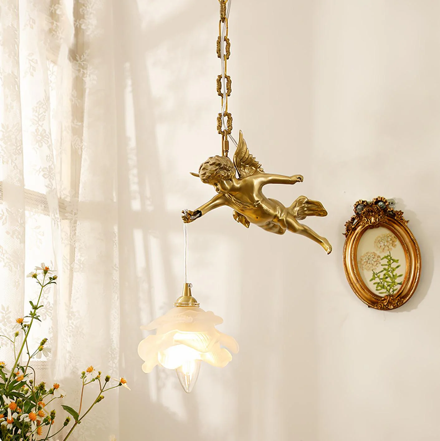 Solene Brass Light Luxury Pendant Light - Image 14