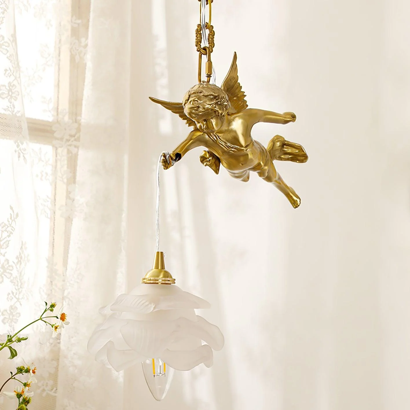 Solene Brass Light Luxury Pendant Light - Image 16