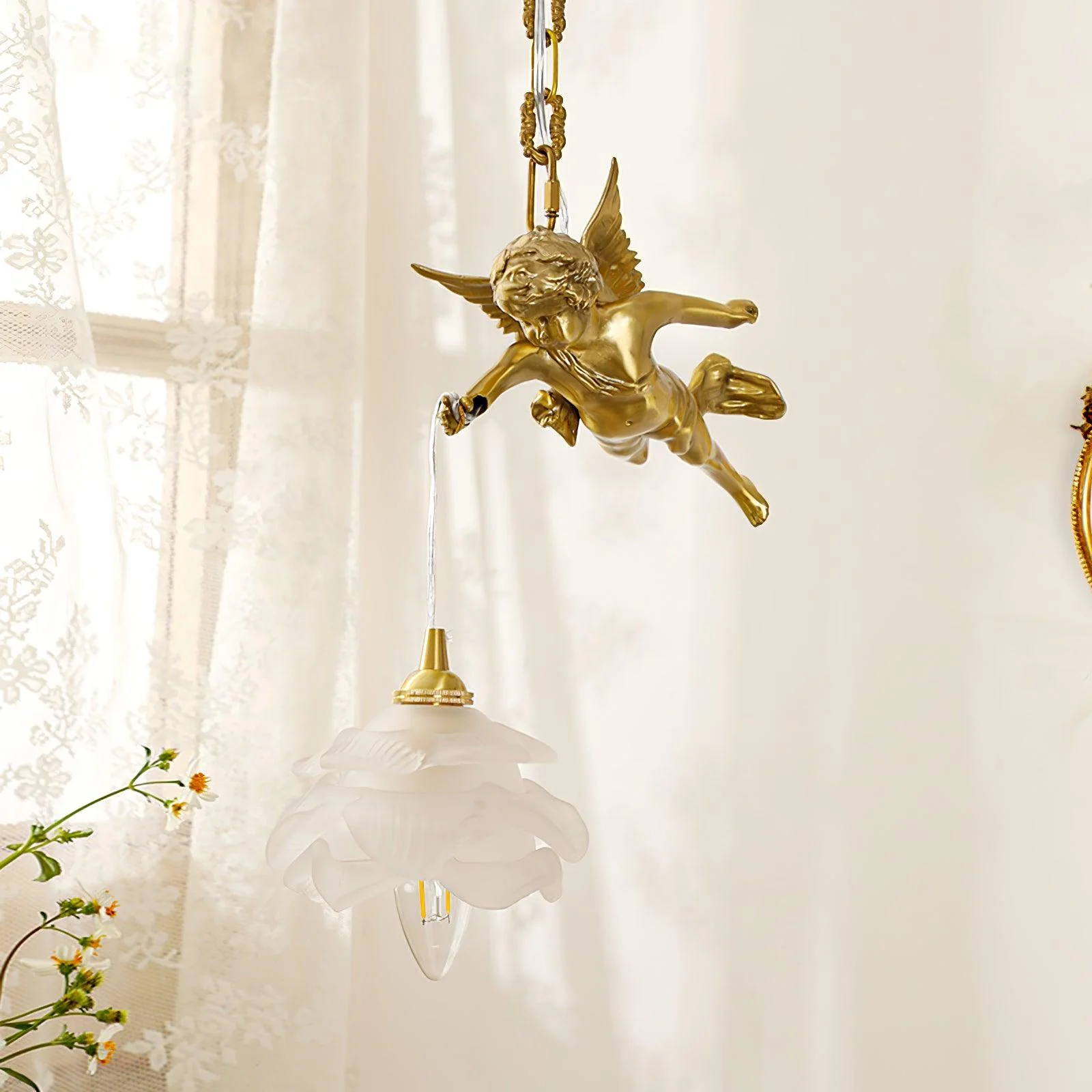 Solene Brass Light Luxury Pendant Light - Image 2