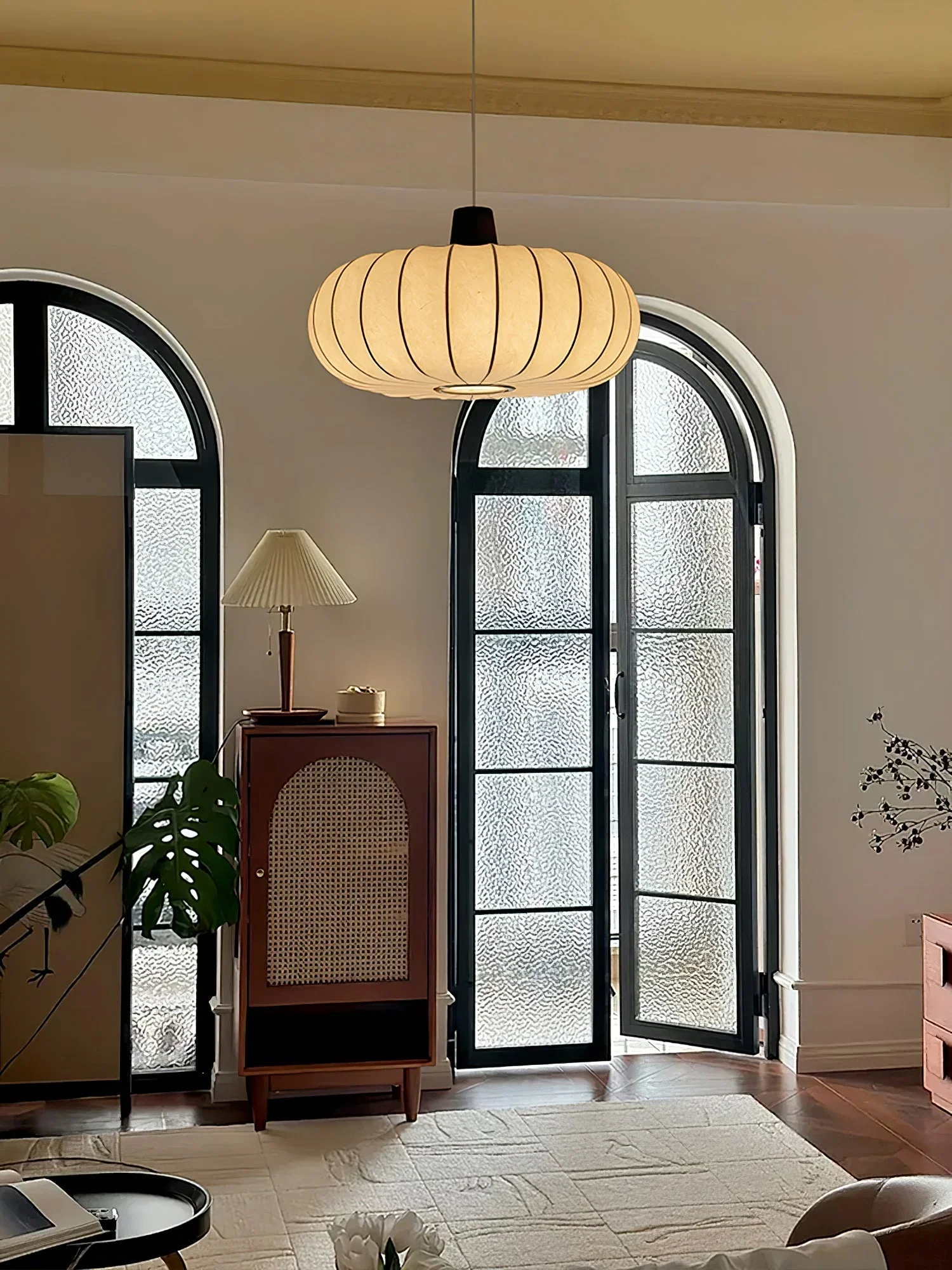 Solice Silk Wood Retro Pendant Light - Image 15
