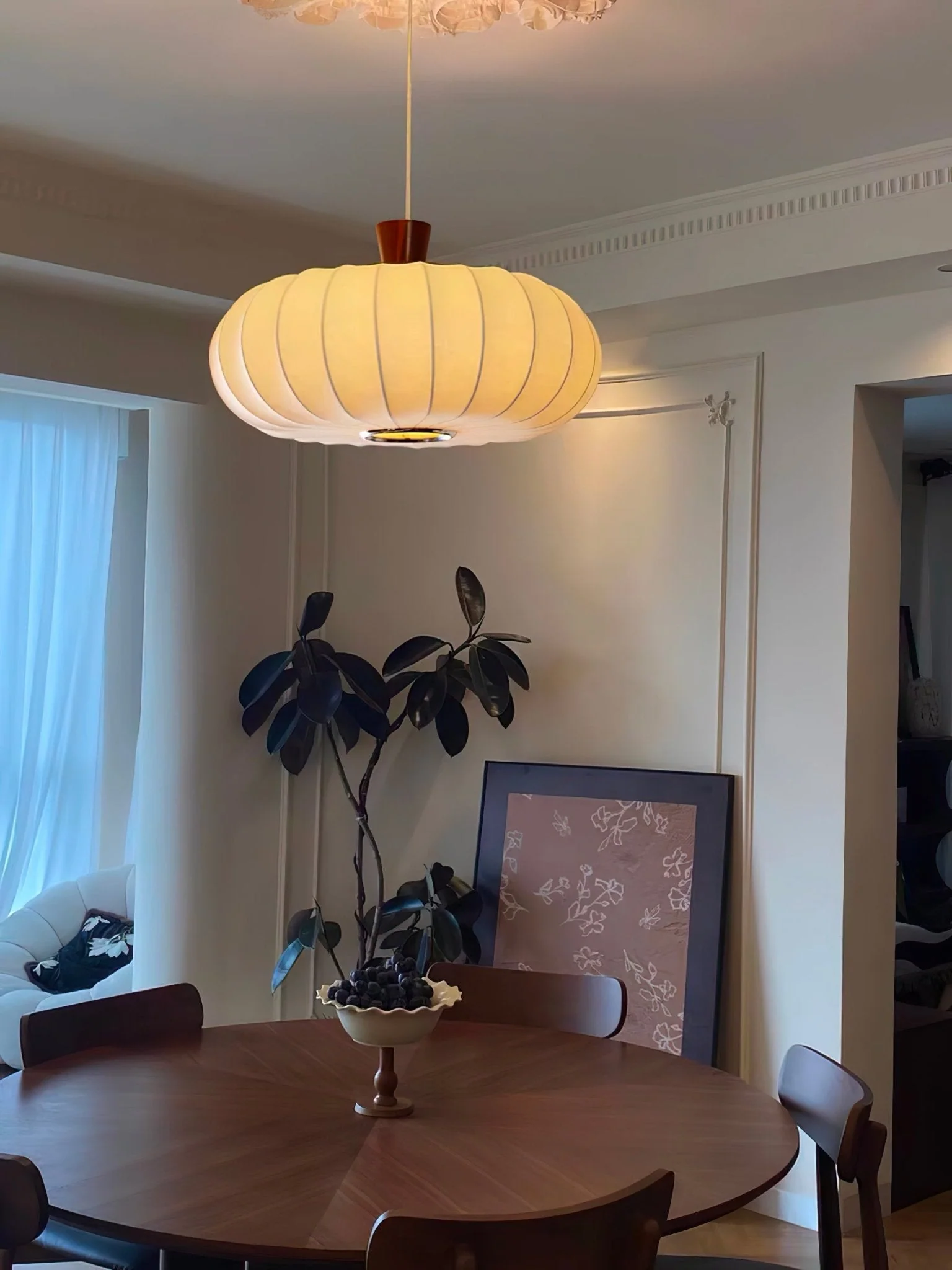 Solice Silk Wood Retro Pendant Light - Image 5