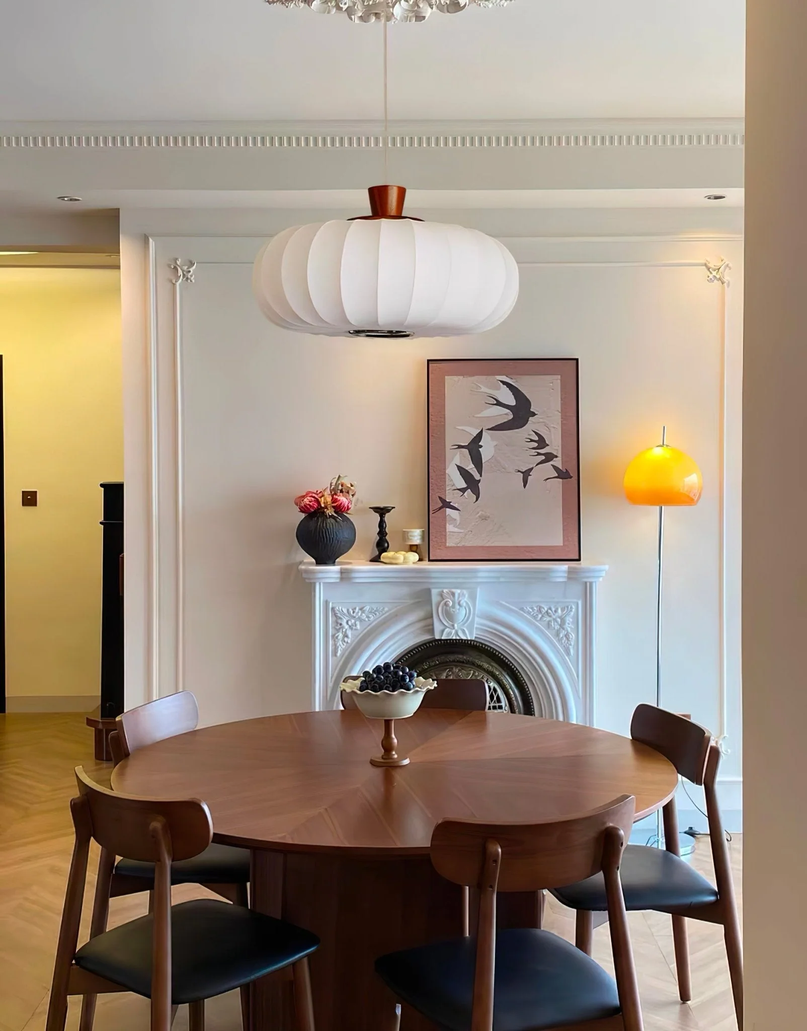 Solice Silk Wood Retro Pendant Light - Image 6