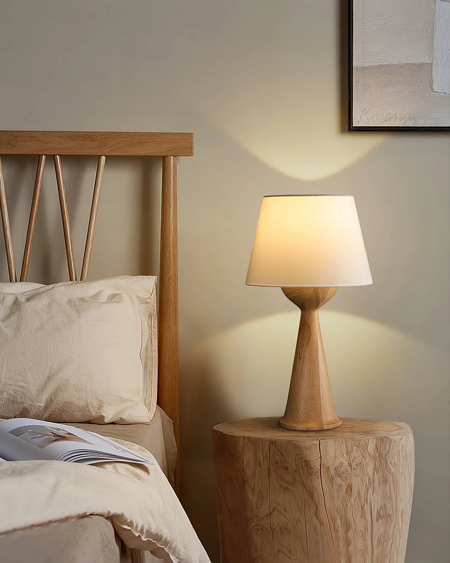 Solis Conical Wood Table Lamp - Image 8