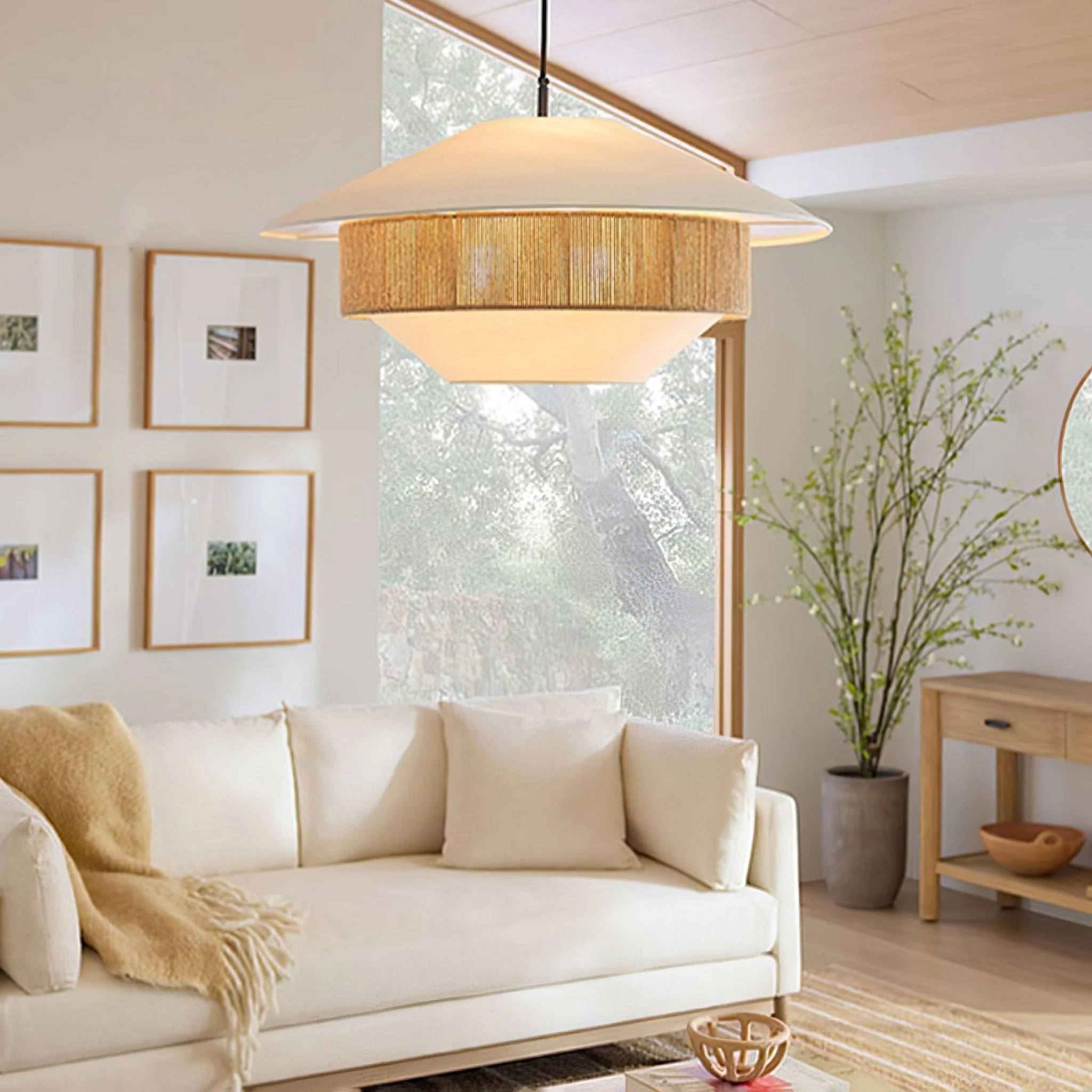 Solis Modern Fabric Pendant Lamp - Image 14
