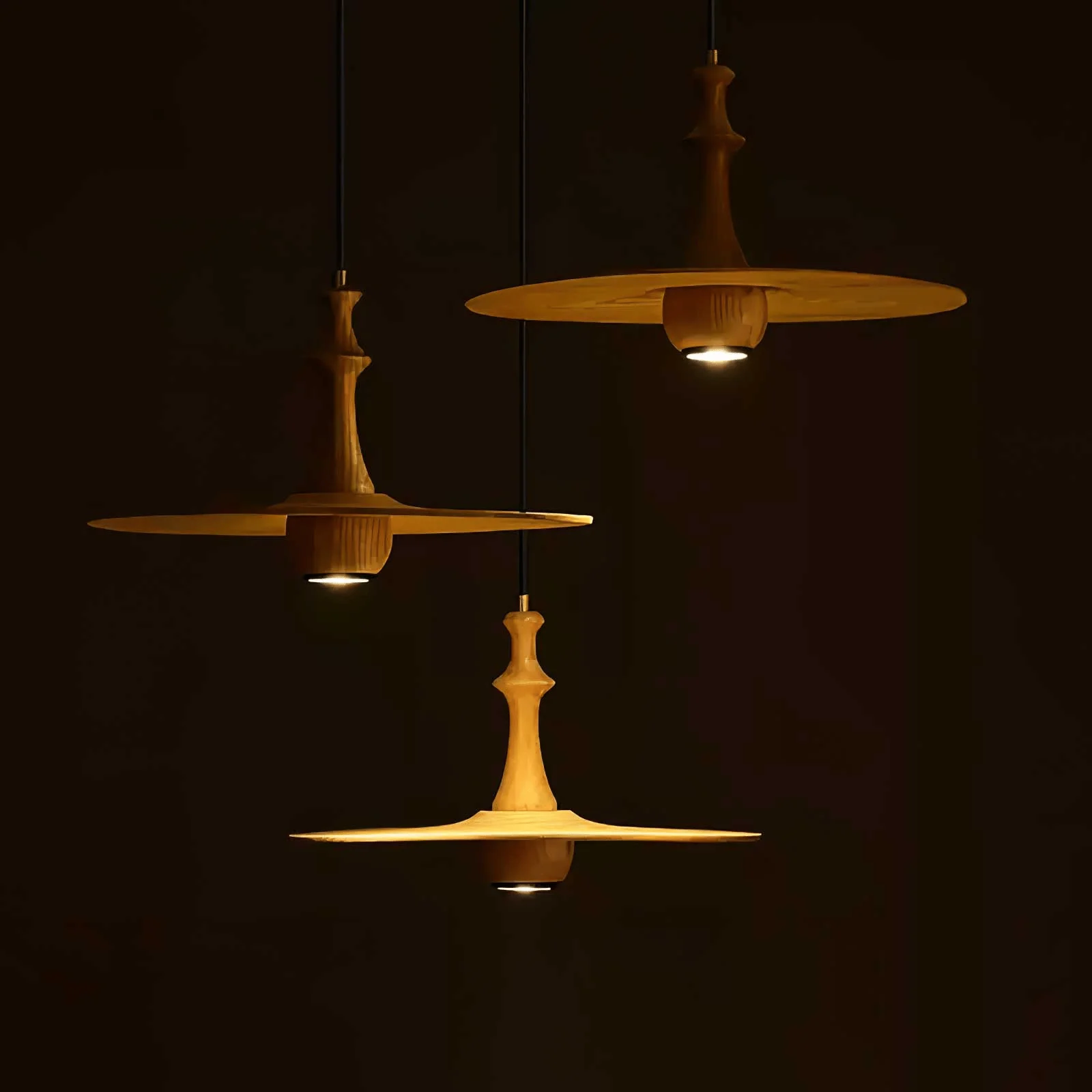 Spindle Wooden Spin Pendant Light - Image 24