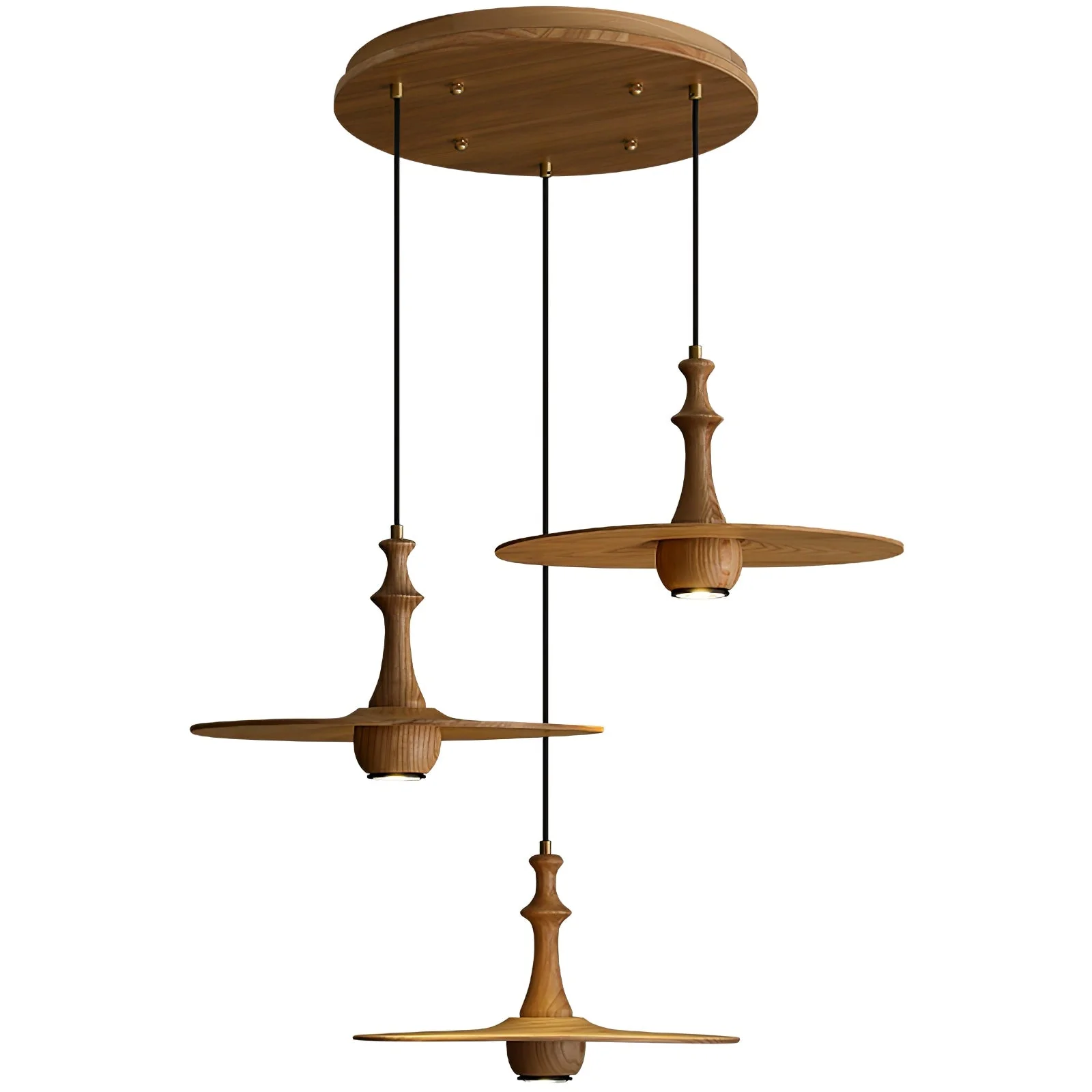 Spindle Wooden Spin Pendant Light - Image 34
