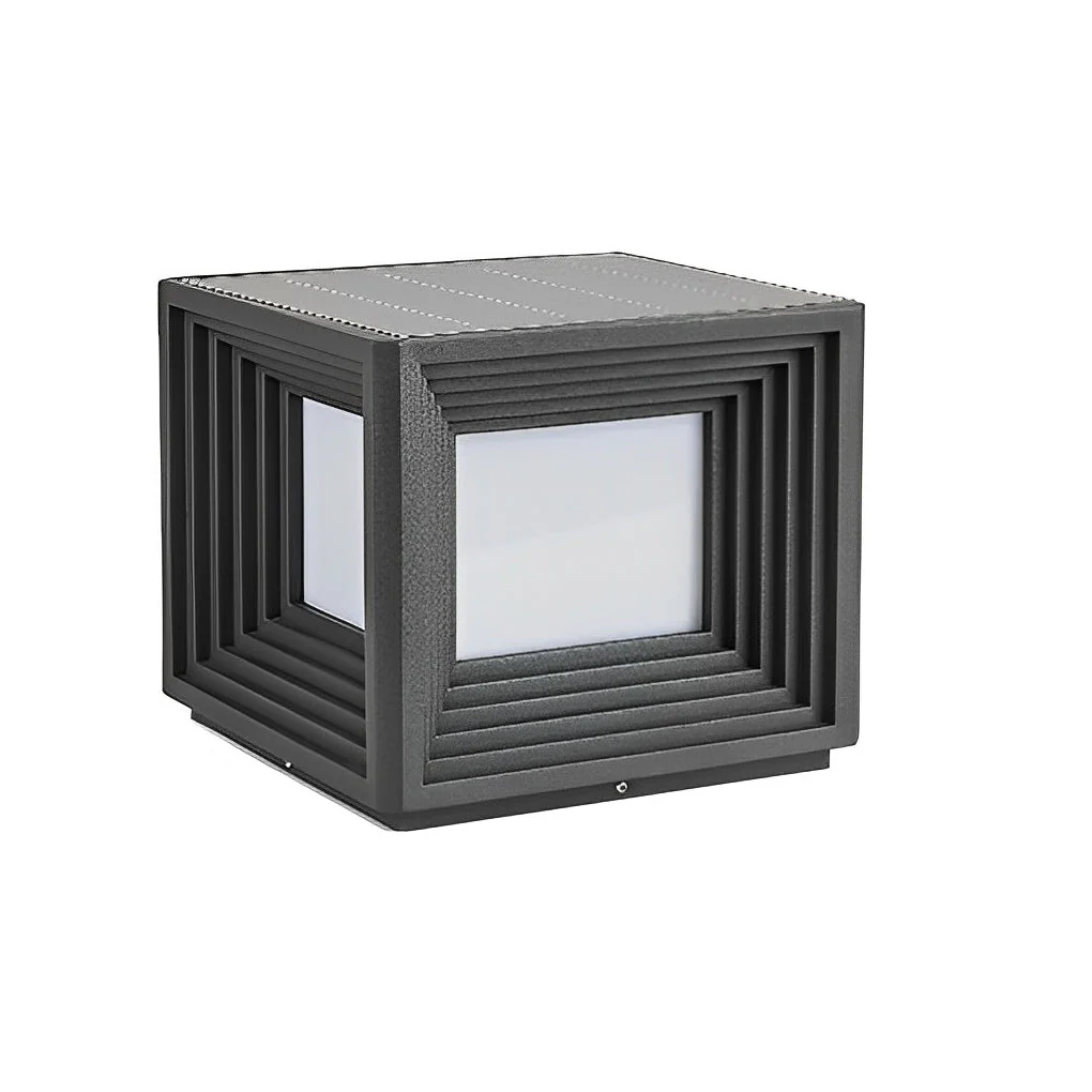 Square Creative LED Modern Steel Outdoor Post Caps Lights - Image 7