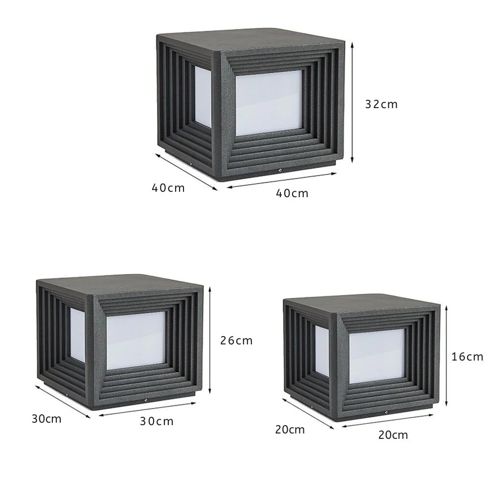 Square Creative LED Modern Steel Outdoor Post Caps Lights - Image 8