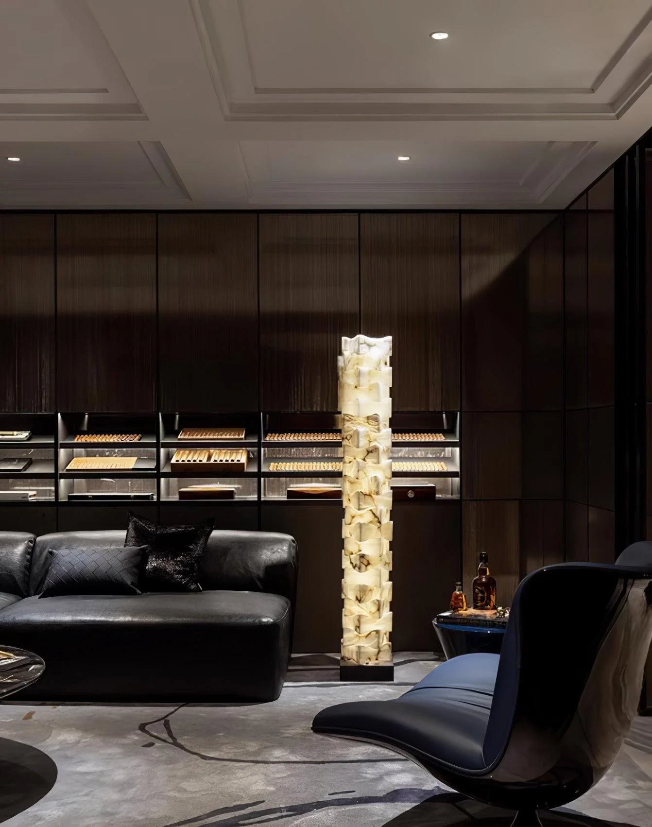 Stacked Sculptural Alabaster Floor Light - Image 14