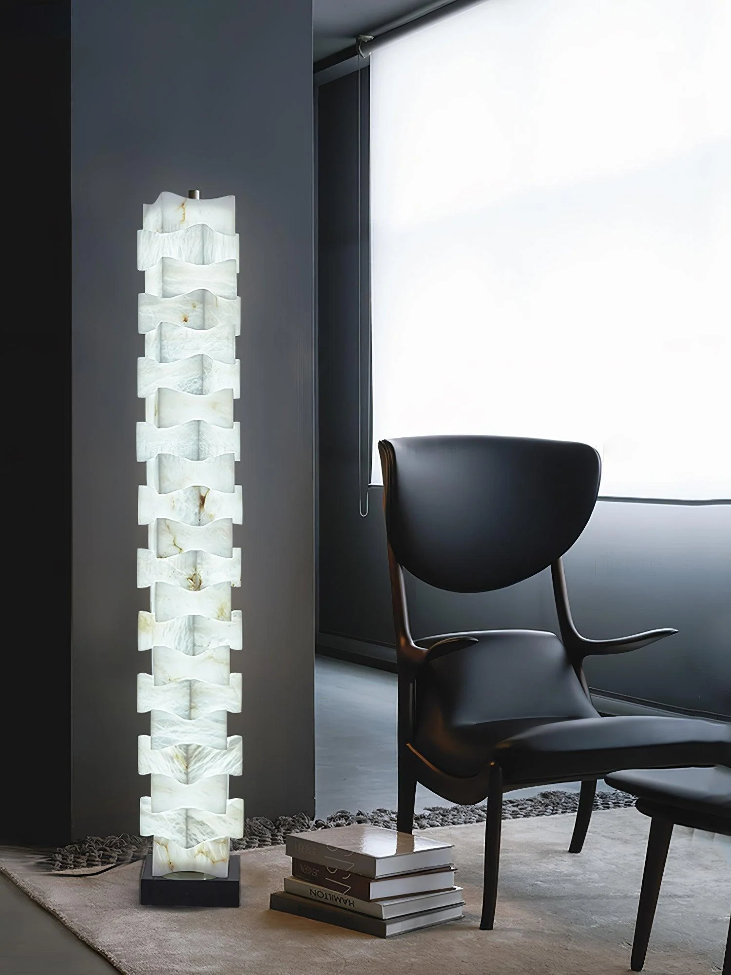 Stacked Sculptural Alabaster Floor Light - Image 18