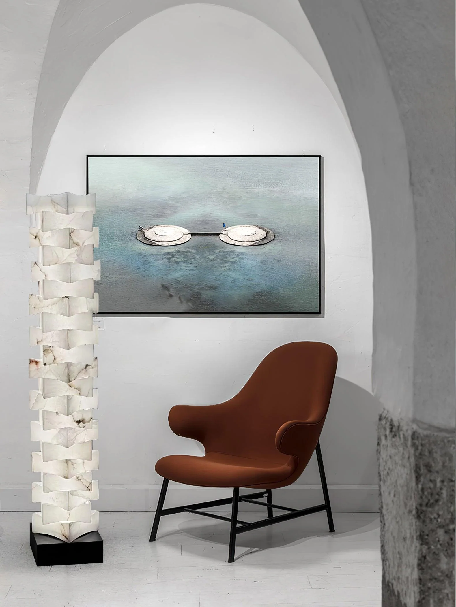 Stacked Sculptural Alabaster Floor Light - Image 19