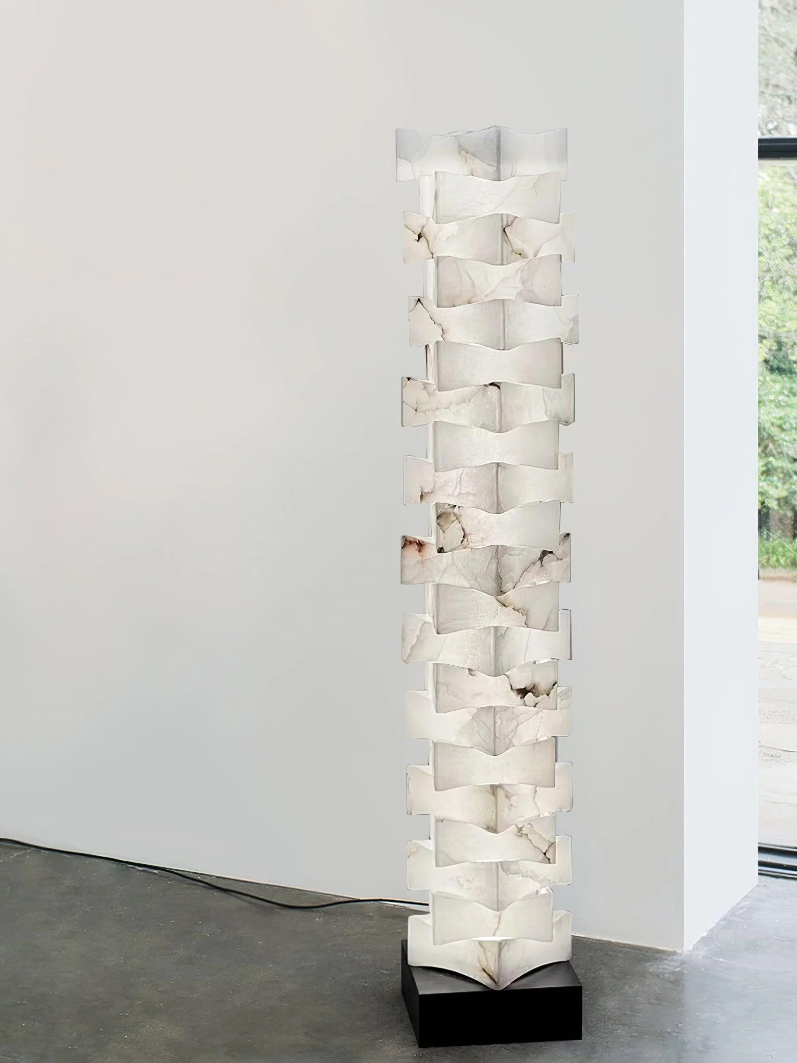 Stacked Sculptural Alabaster Floor Light - Image 22