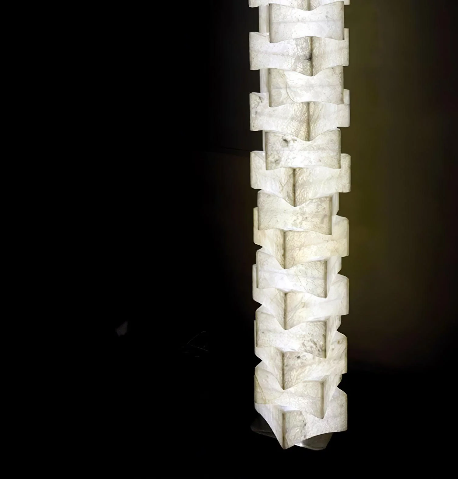 Stacked Sculptural Alabaster Floor Light - Image 23