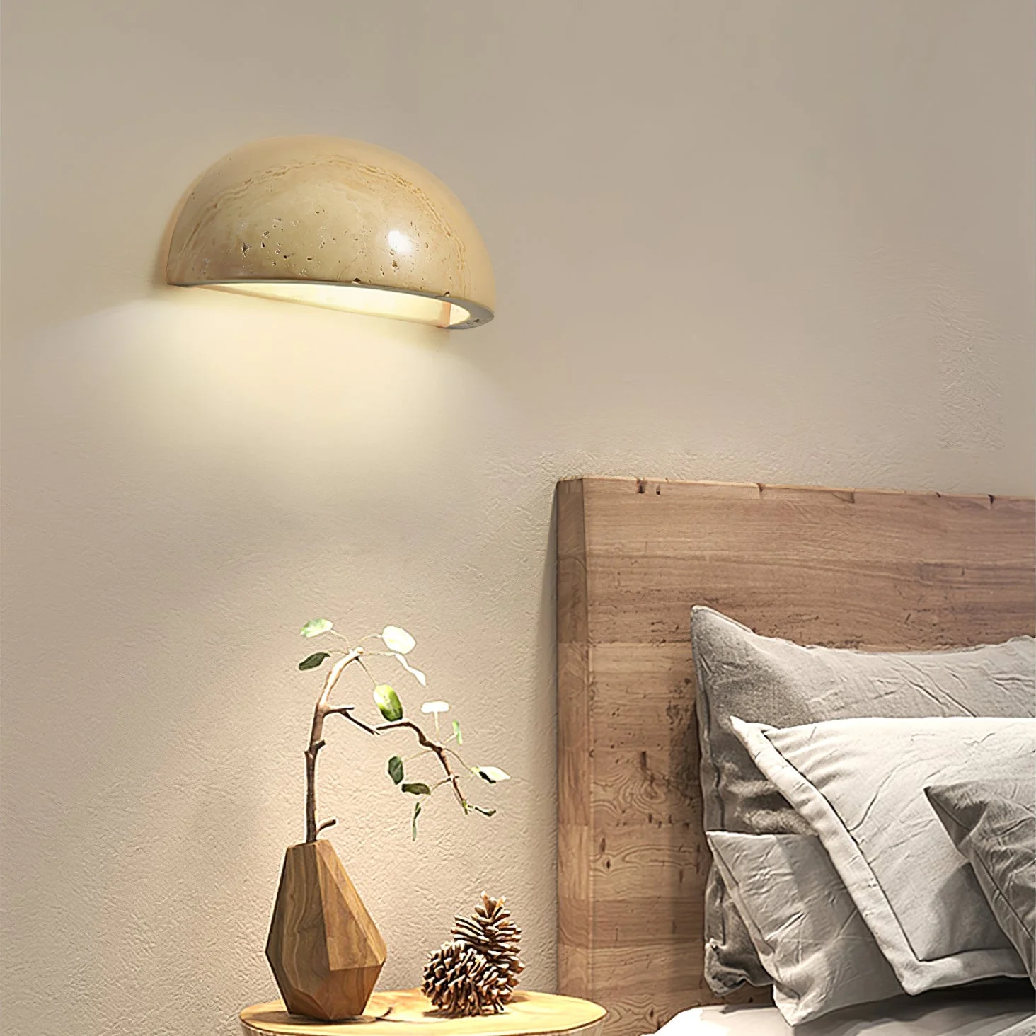 Stone Dusk Scandinavian Travertine Wall Light - Image 4