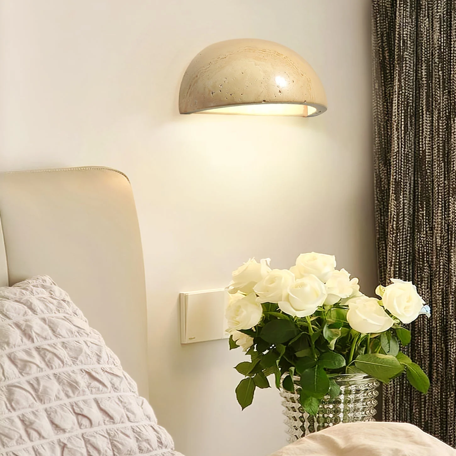Stone Dusk Scandinavian Travertine Wall Light - Image 6