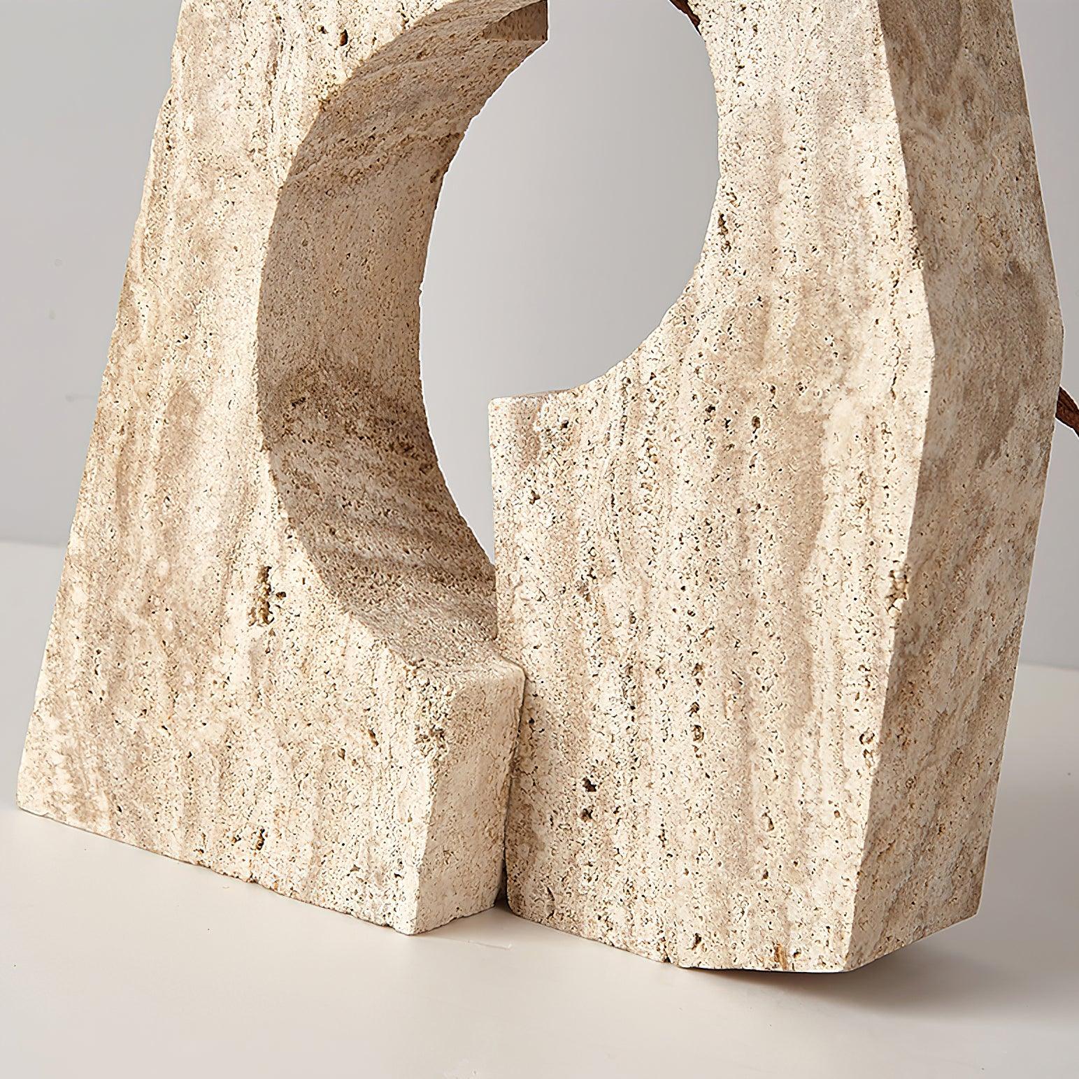 Stone Pillar Contemporary Travertine Table Light - Image 10