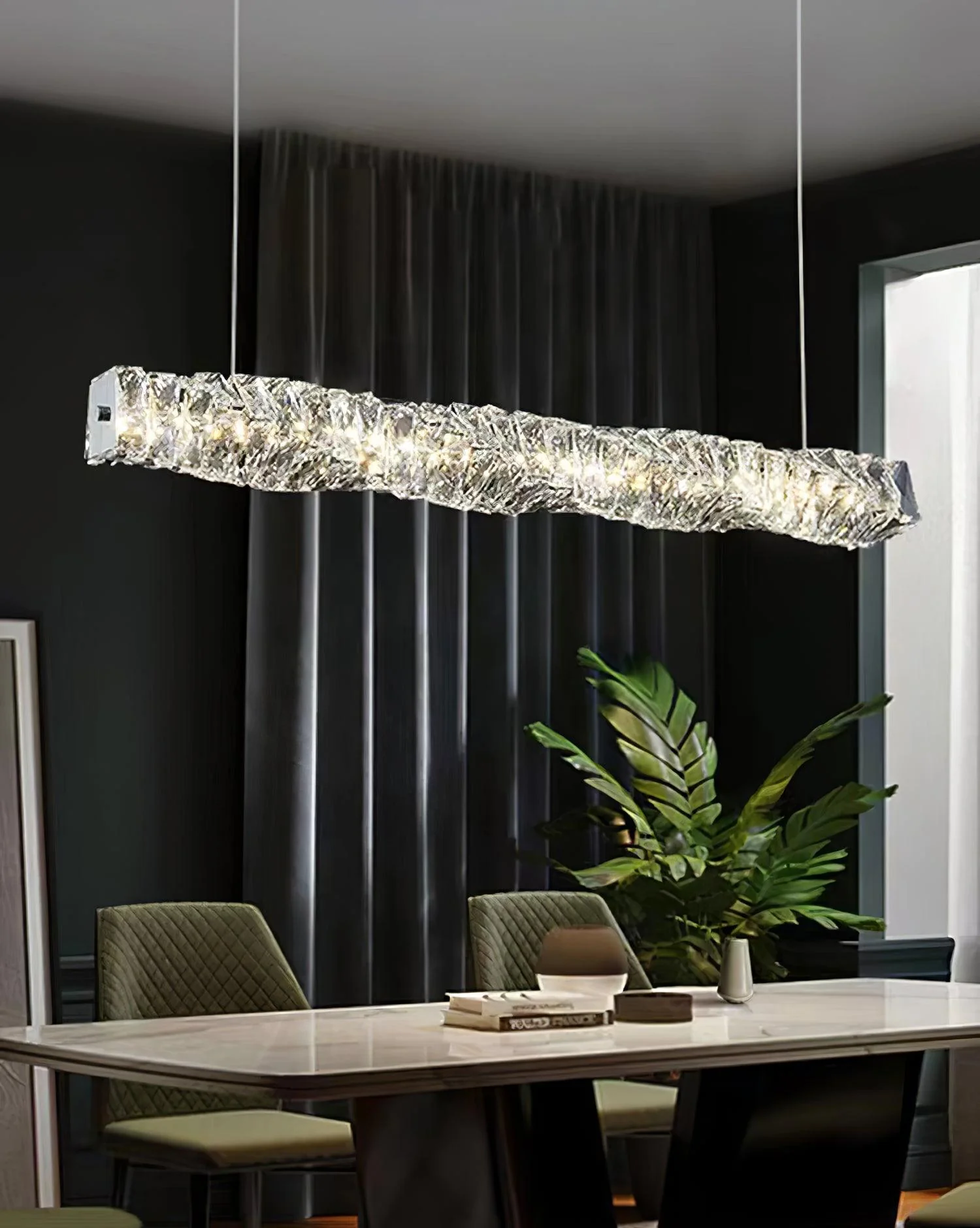 Stream Long Crystal Pendant Lamp - Image 22
