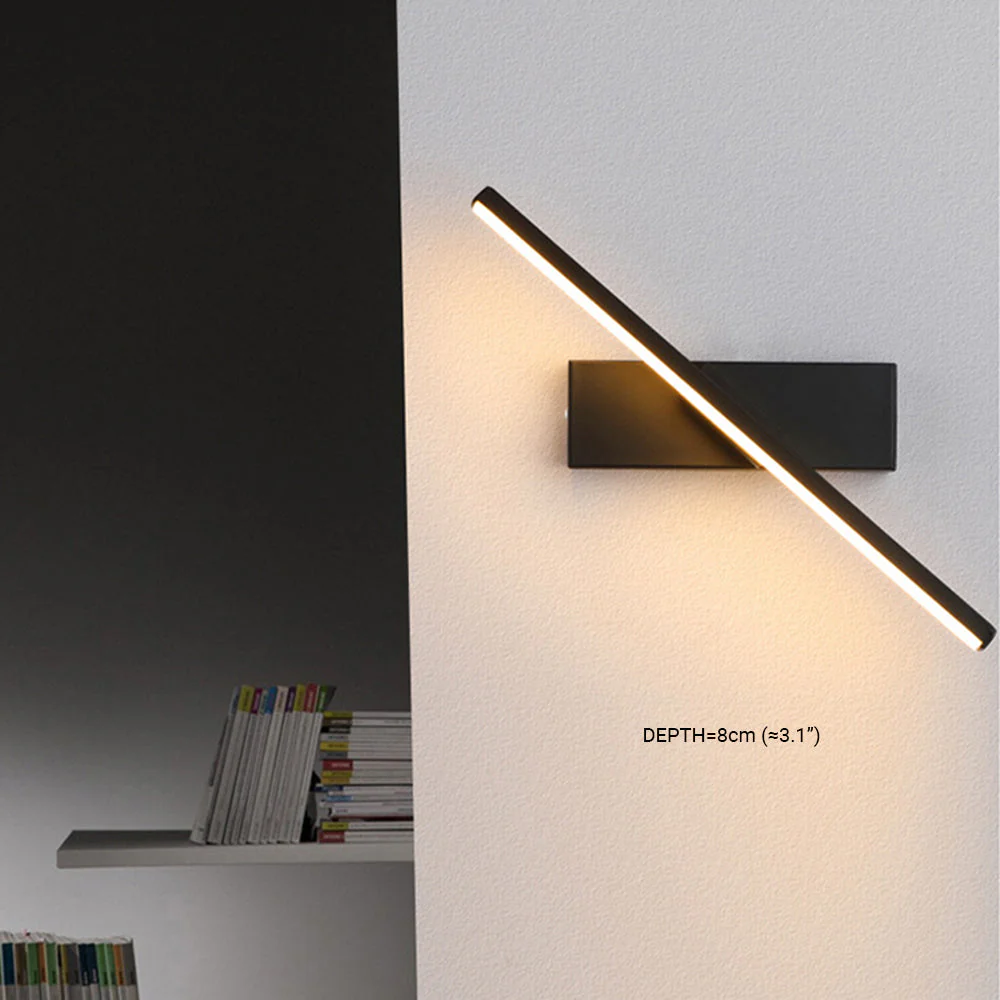 Struve Rotatable Wall Lamp for Bedroom, Black/White - Image 7