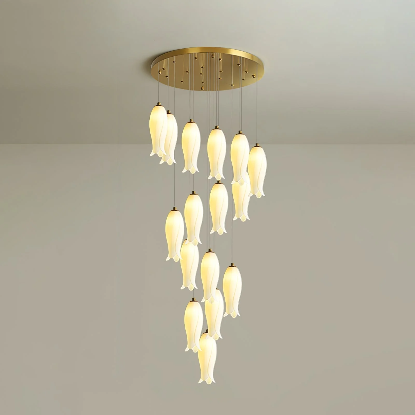 Sylirion Alabaster Brass Chandelier - Image 10