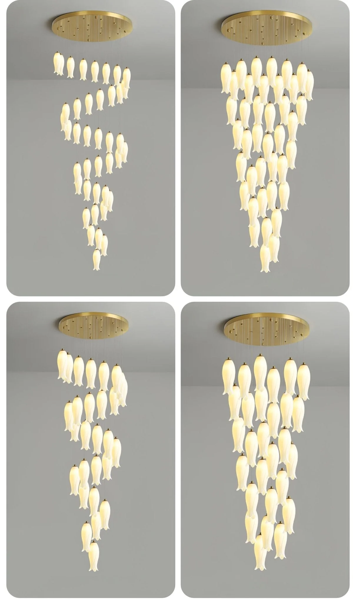 Sylirion Alabaster Brass Chandelier - Image 26