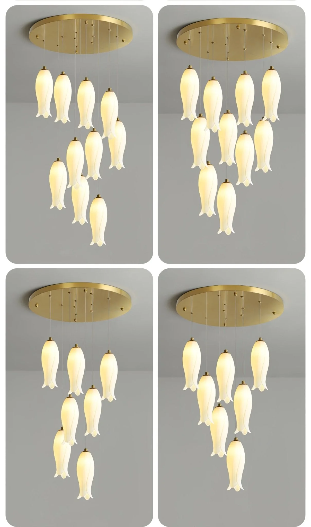 Sylirion Alabaster Brass Chandelier - Image 29