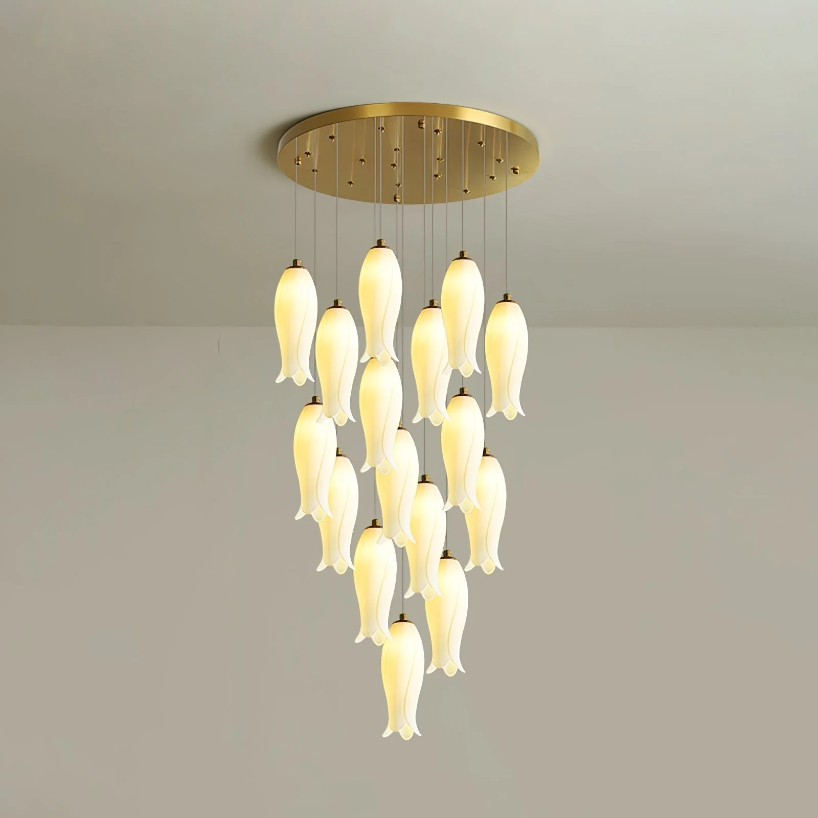 Sylirion Alabaster Brass Chandelier - Image 36