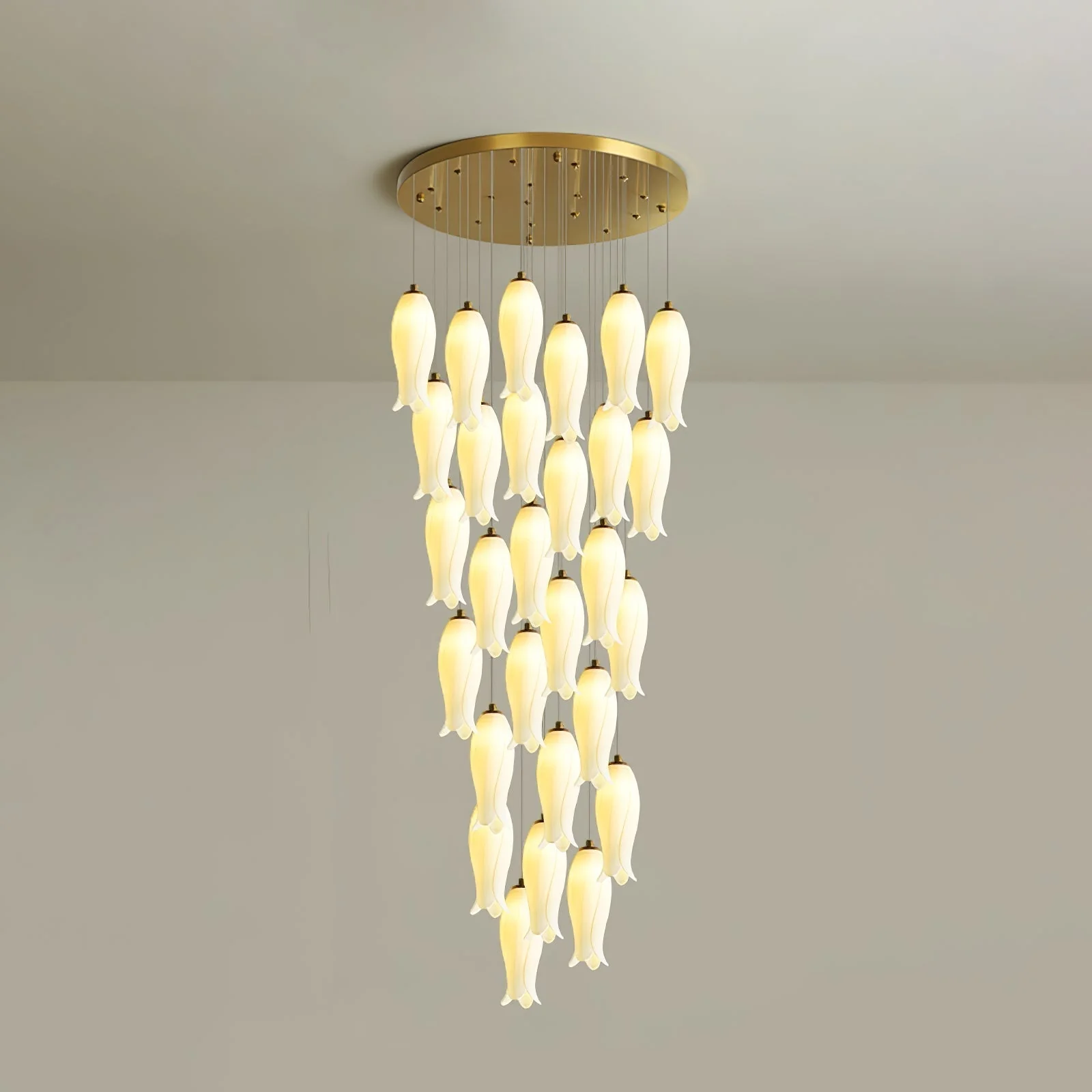 Sylirion Alabaster Brass Chandelier - Image 41