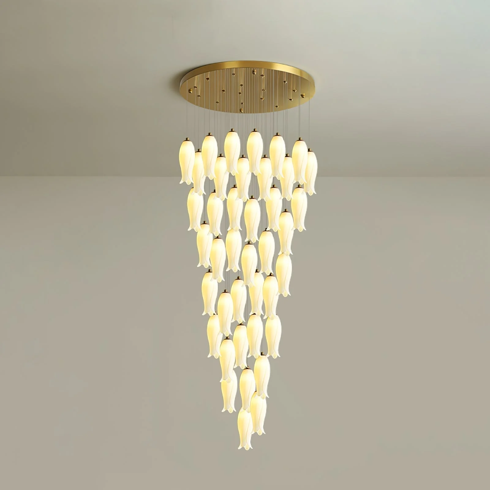 Sylirion Alabaster Brass Chandelier - Image 6