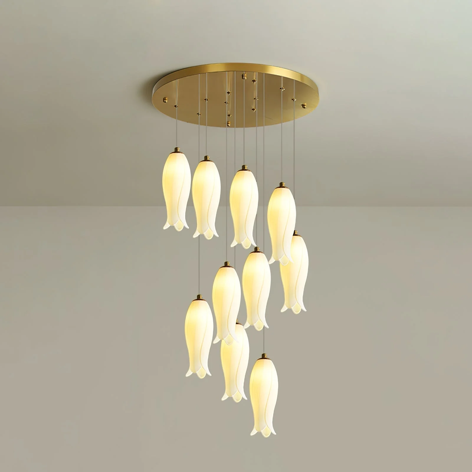 Sylirion Alabaster Brass Chandelier - Image 9
