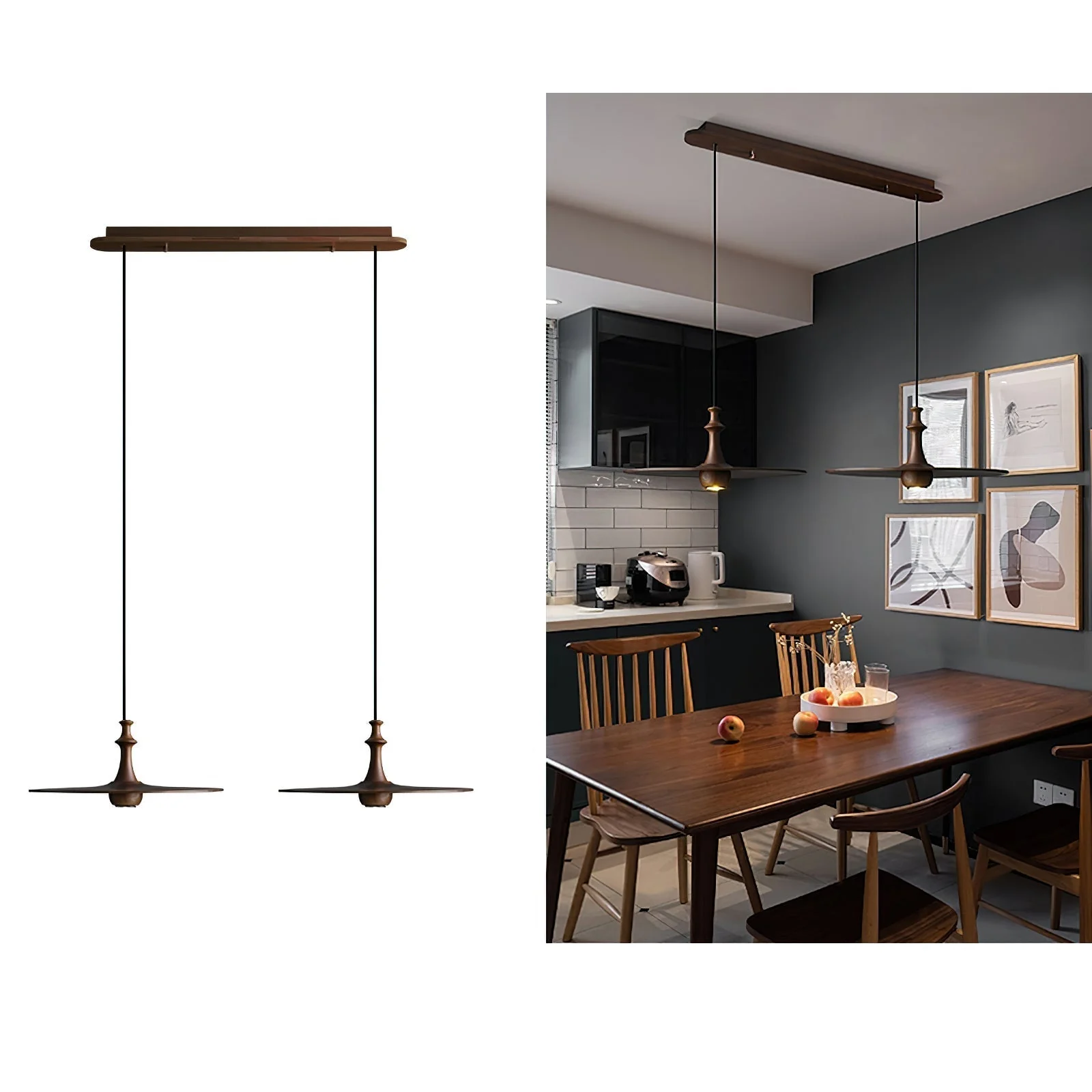 Syrinyra Sculptural Wood Disc Pendant Light - Image 10