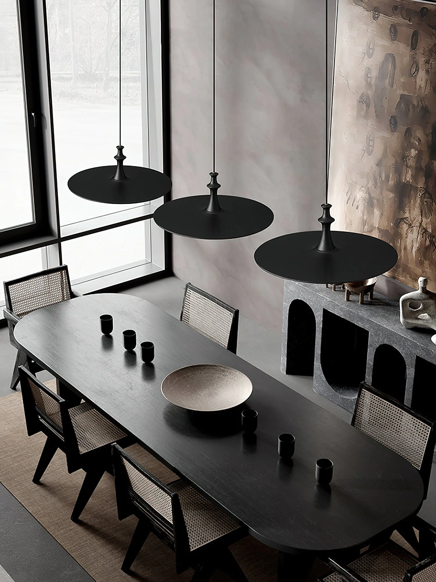 Syrinyra Sculptural Wood Disc Pendant Light - Image 12