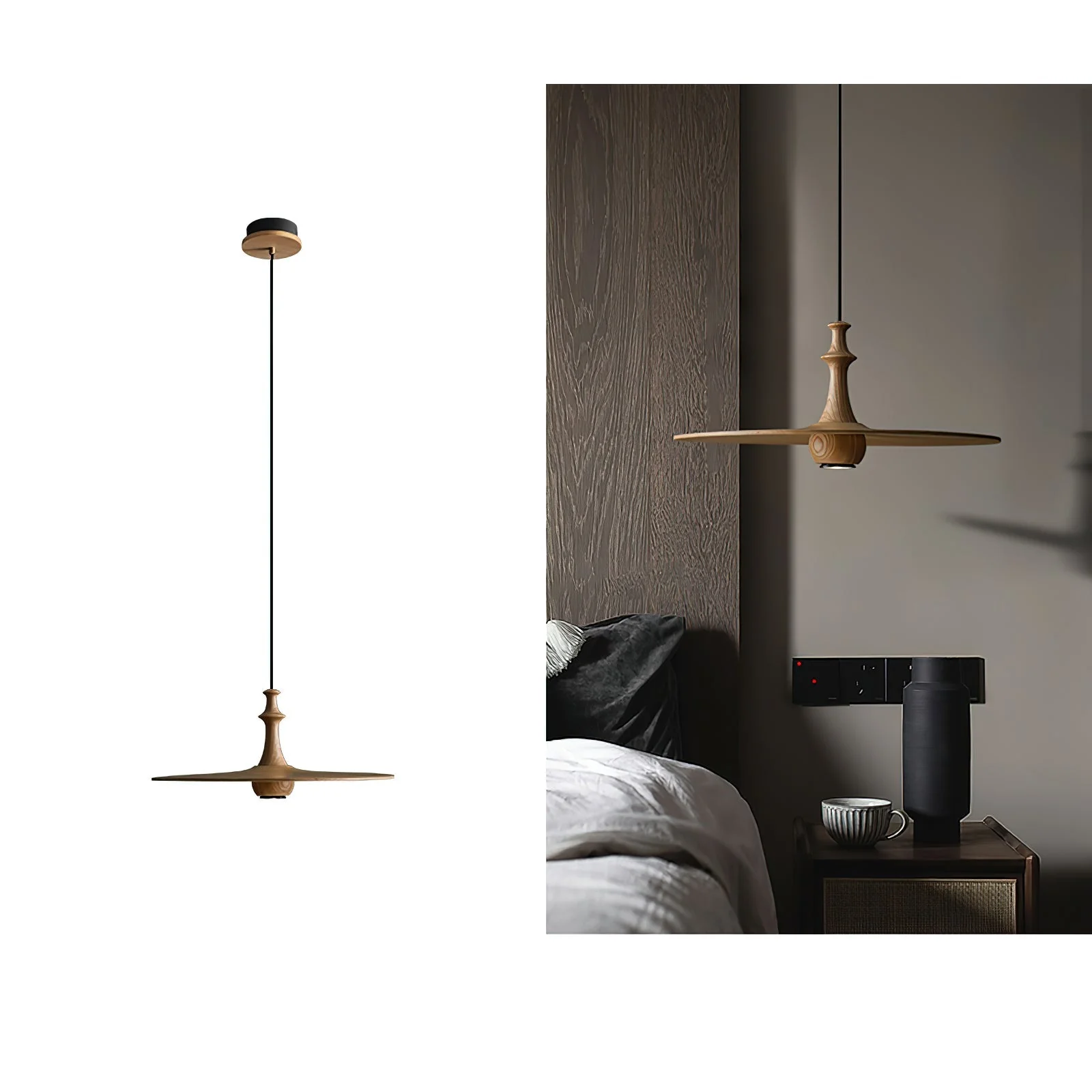 Syrinyra Sculptural Wood Disc Pendant Light - Image 19