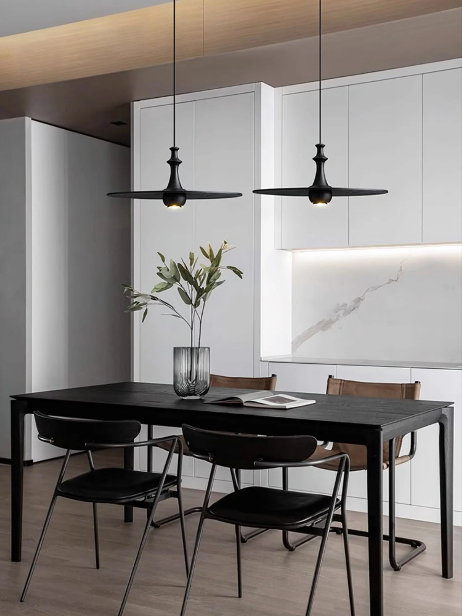 Syrinyra Sculptural Wood Disc Pendant Light - Image 2