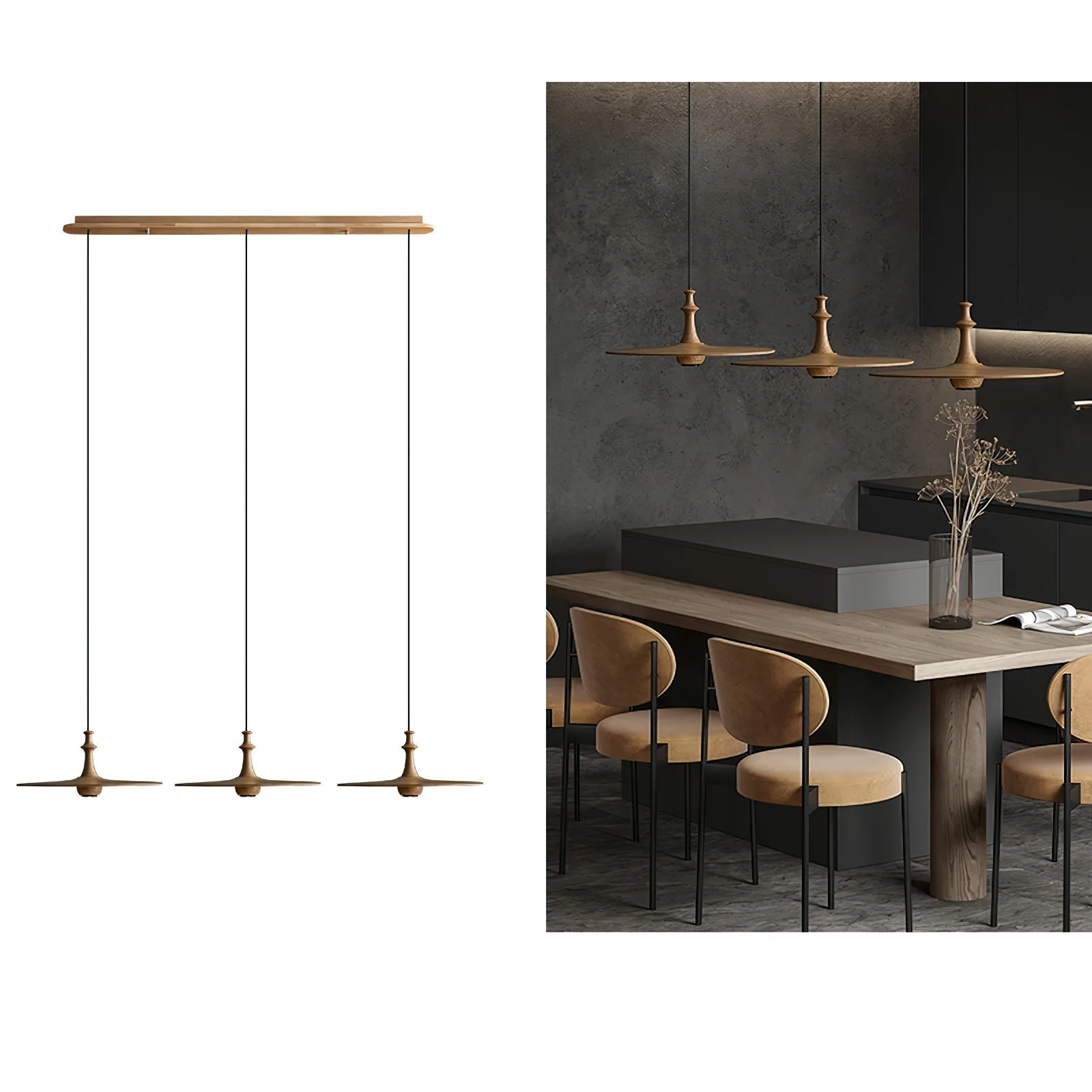Syrinyra Sculptural Wood Disc Pendant Light - Image 22