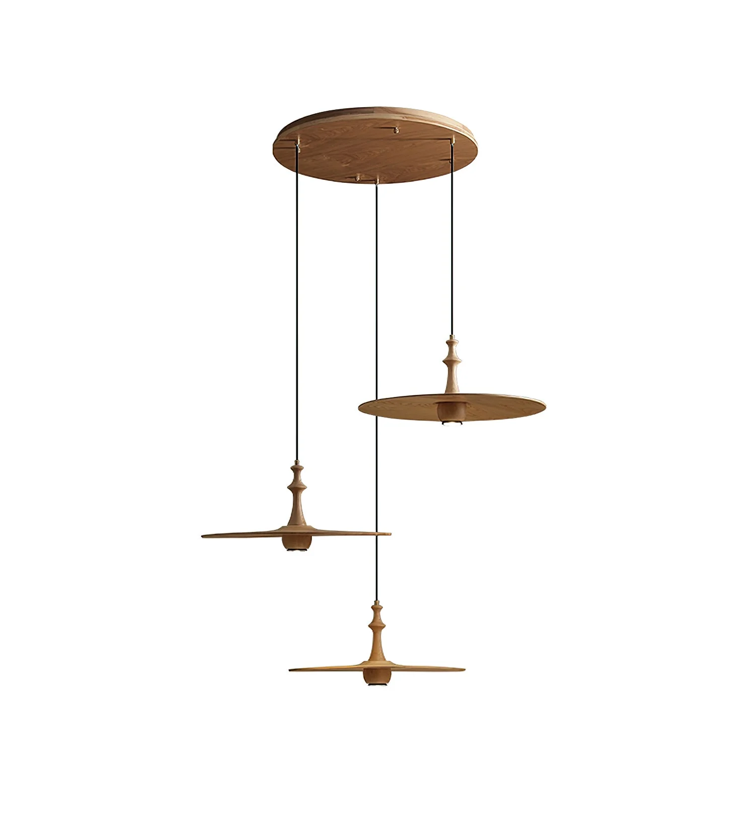 Syrinyra Sculptural Wood Disc Pendant Light - Image 25