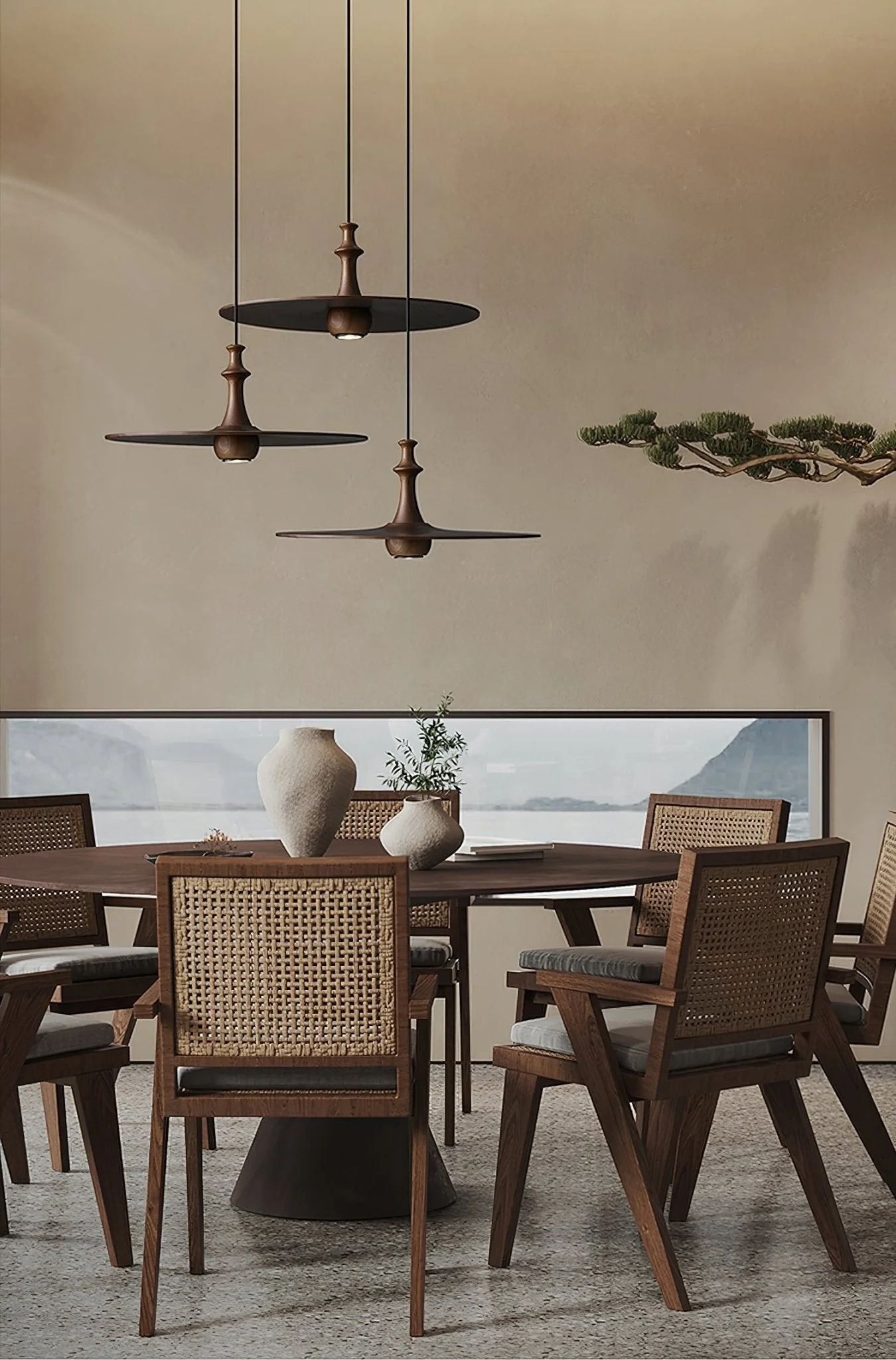 Syrinyra Sculptural Wood Disc Pendant Light - Image 28